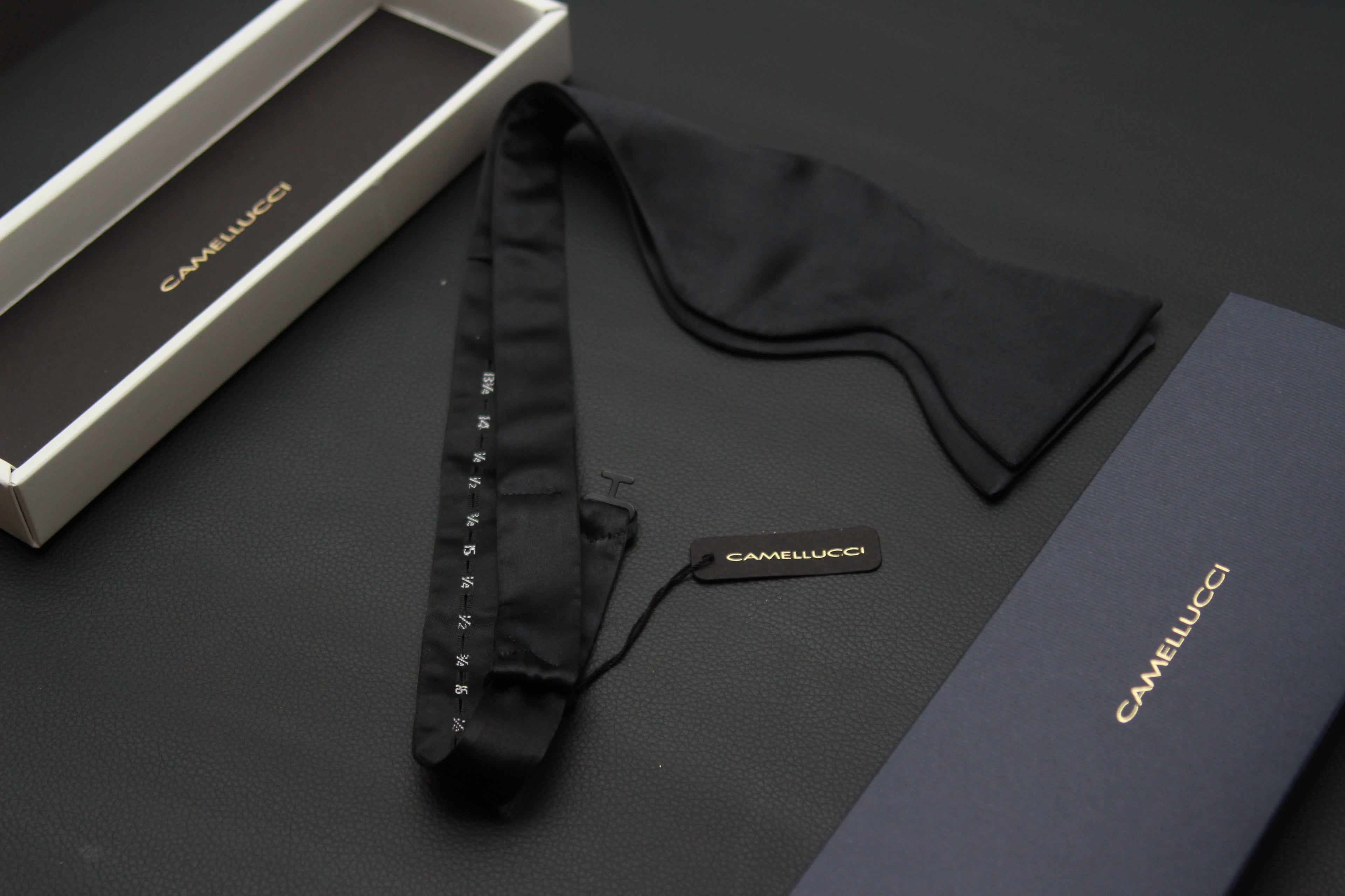 Self-tied Black Silk Bow Tie