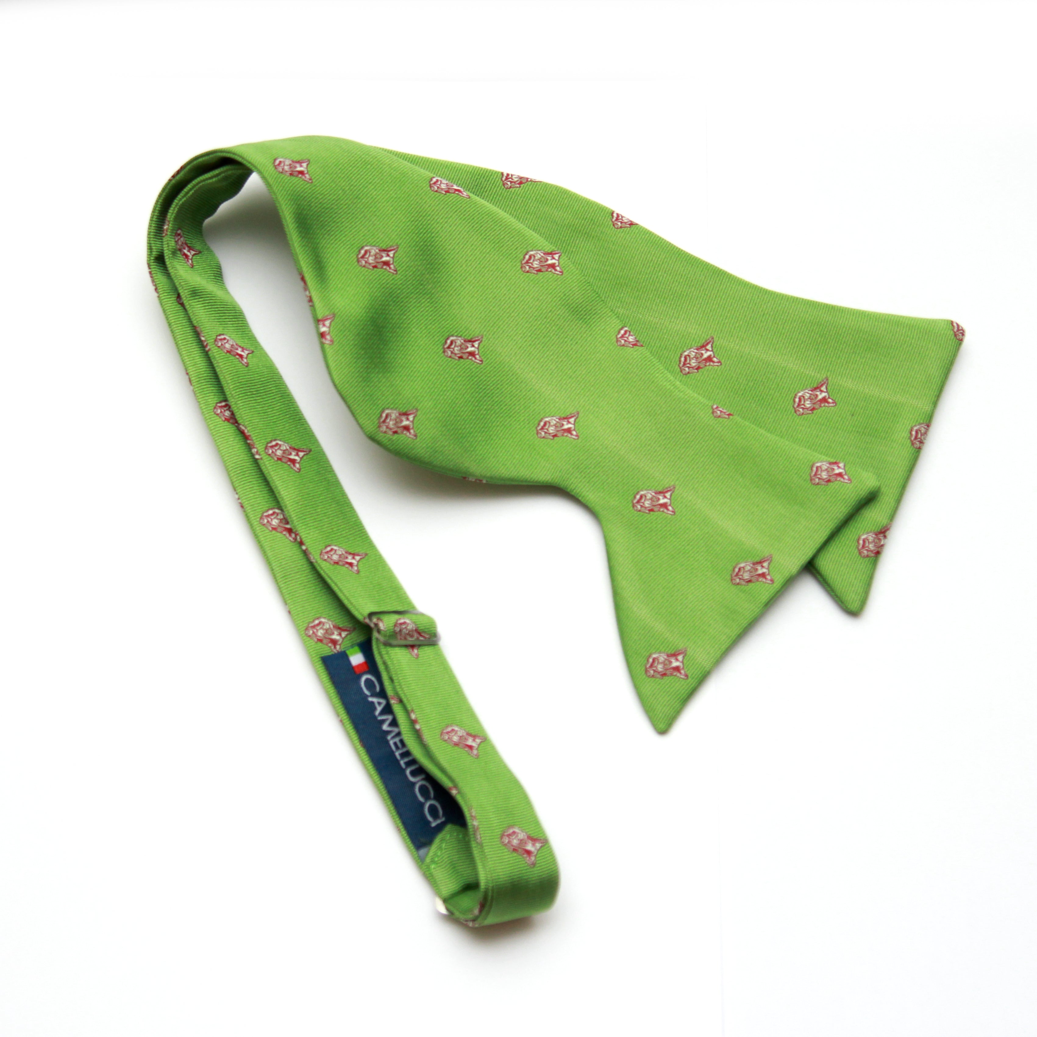 Green Men's Large Silk Bow Tie
