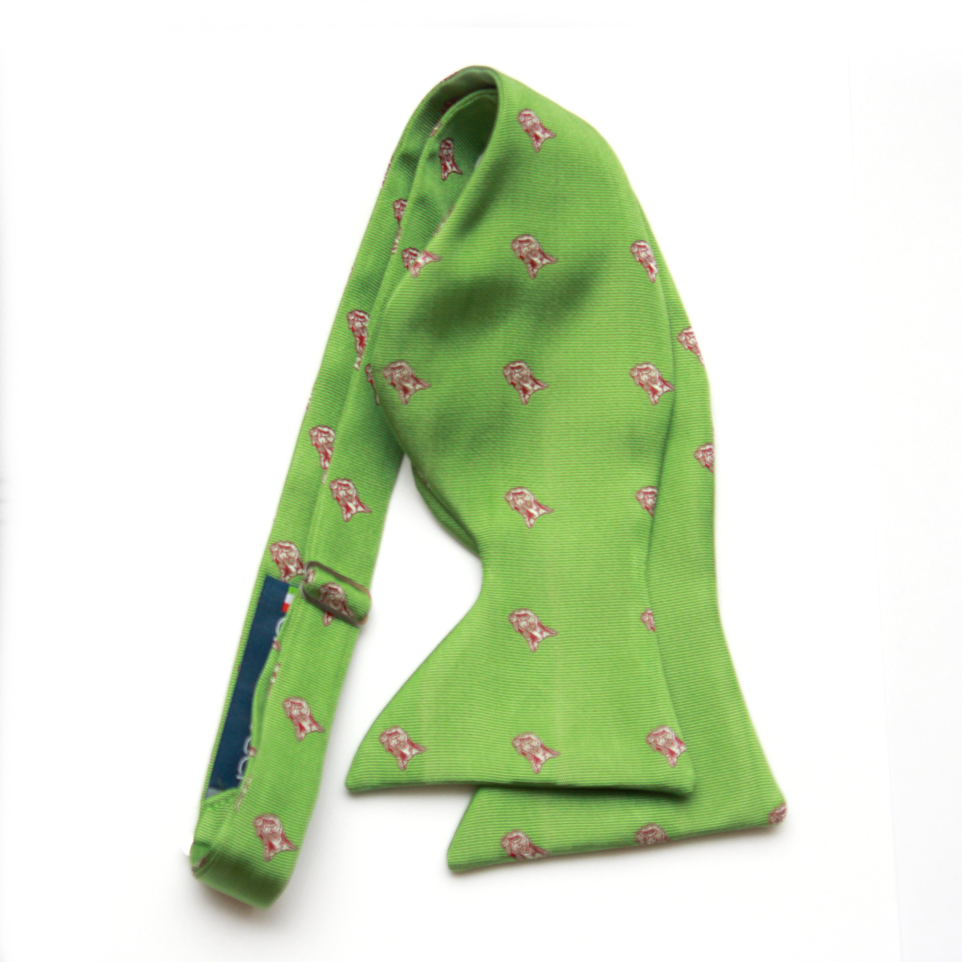 Green Men's Large Silk Bow Tie