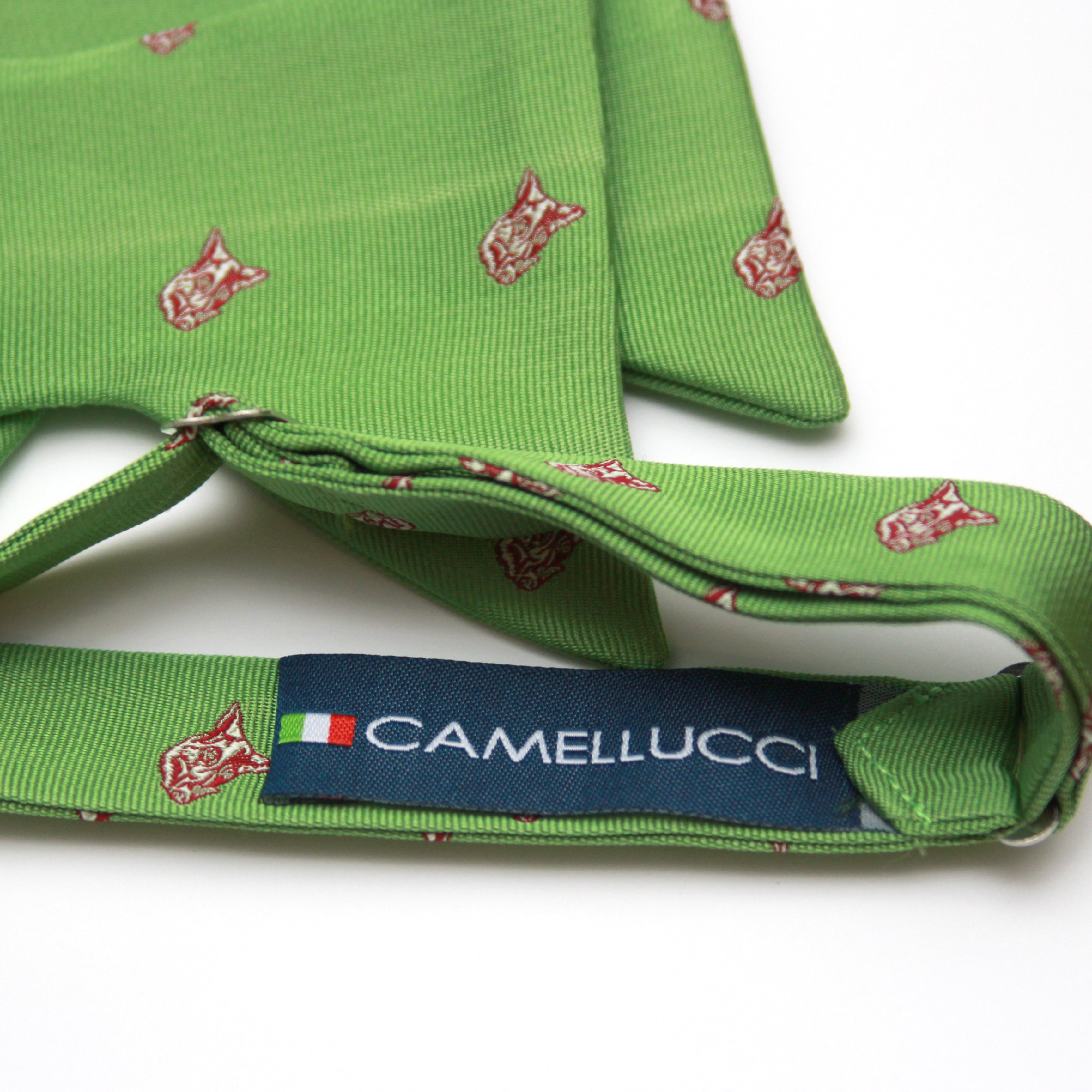 Green Men's Large Silk Bow Tie