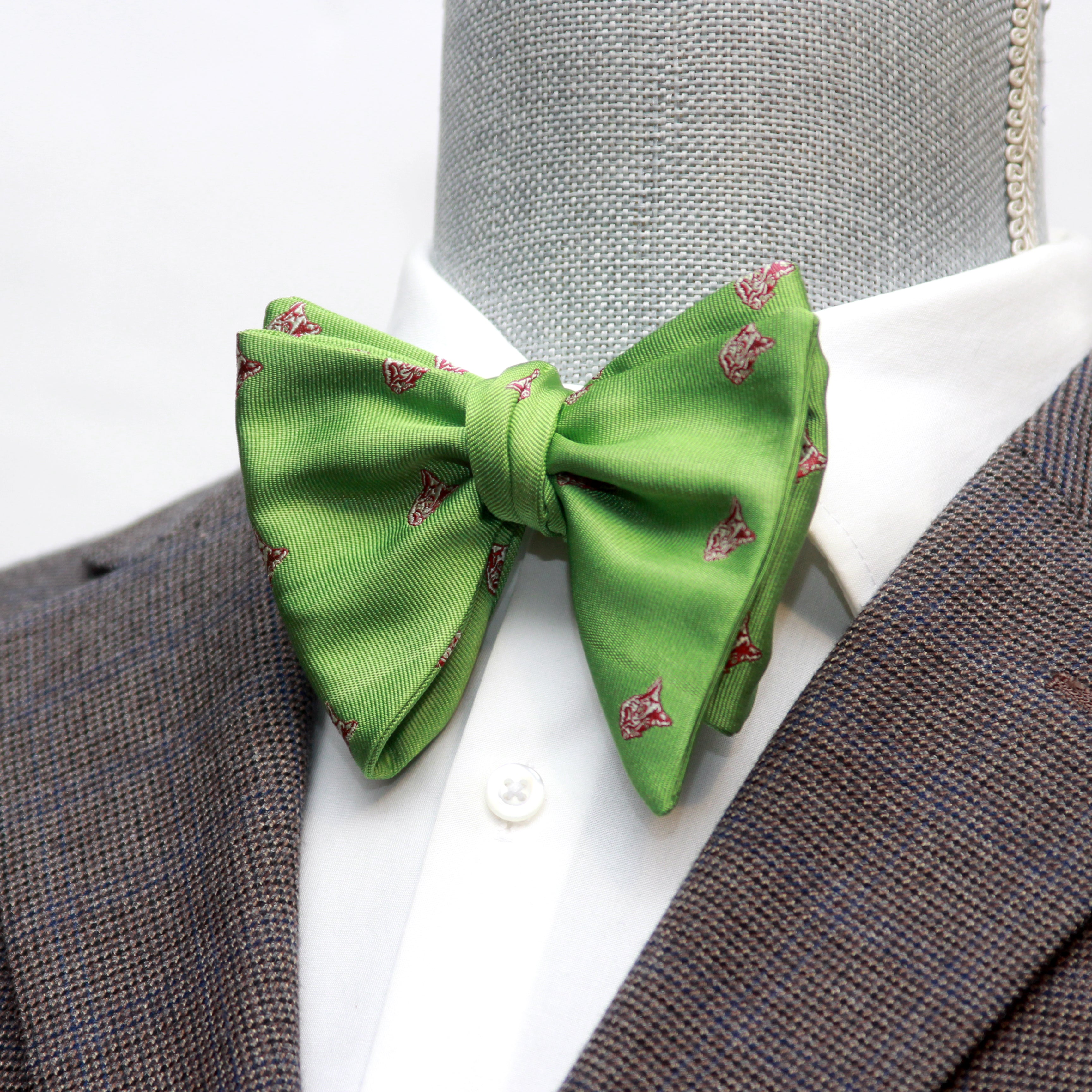 Green Men's Large Silk Bow Tie