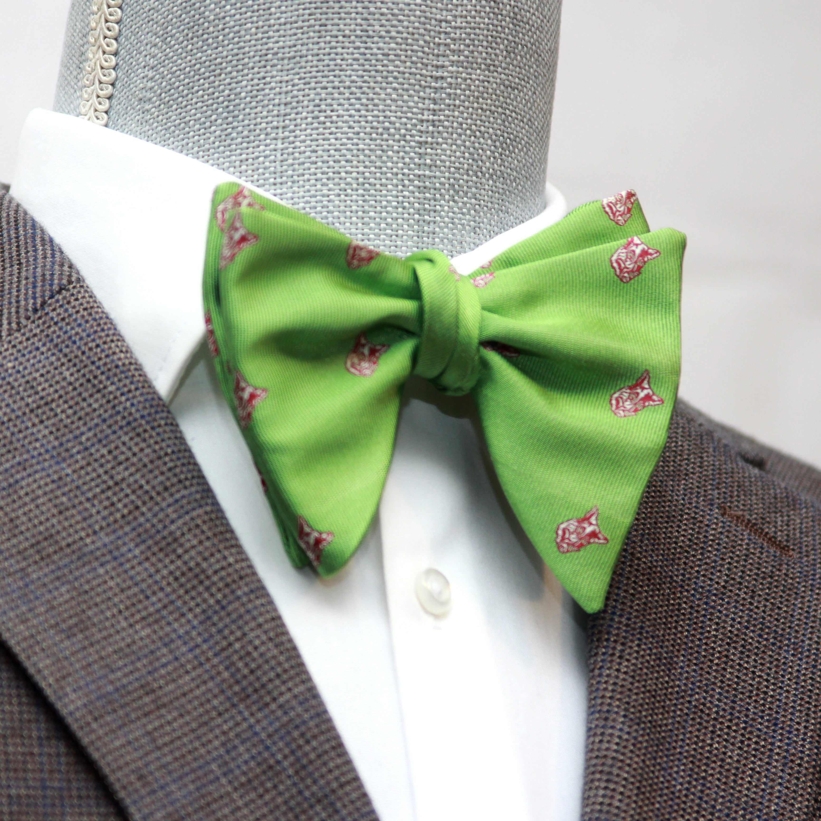 Green Men's Large Silk Bow Tie