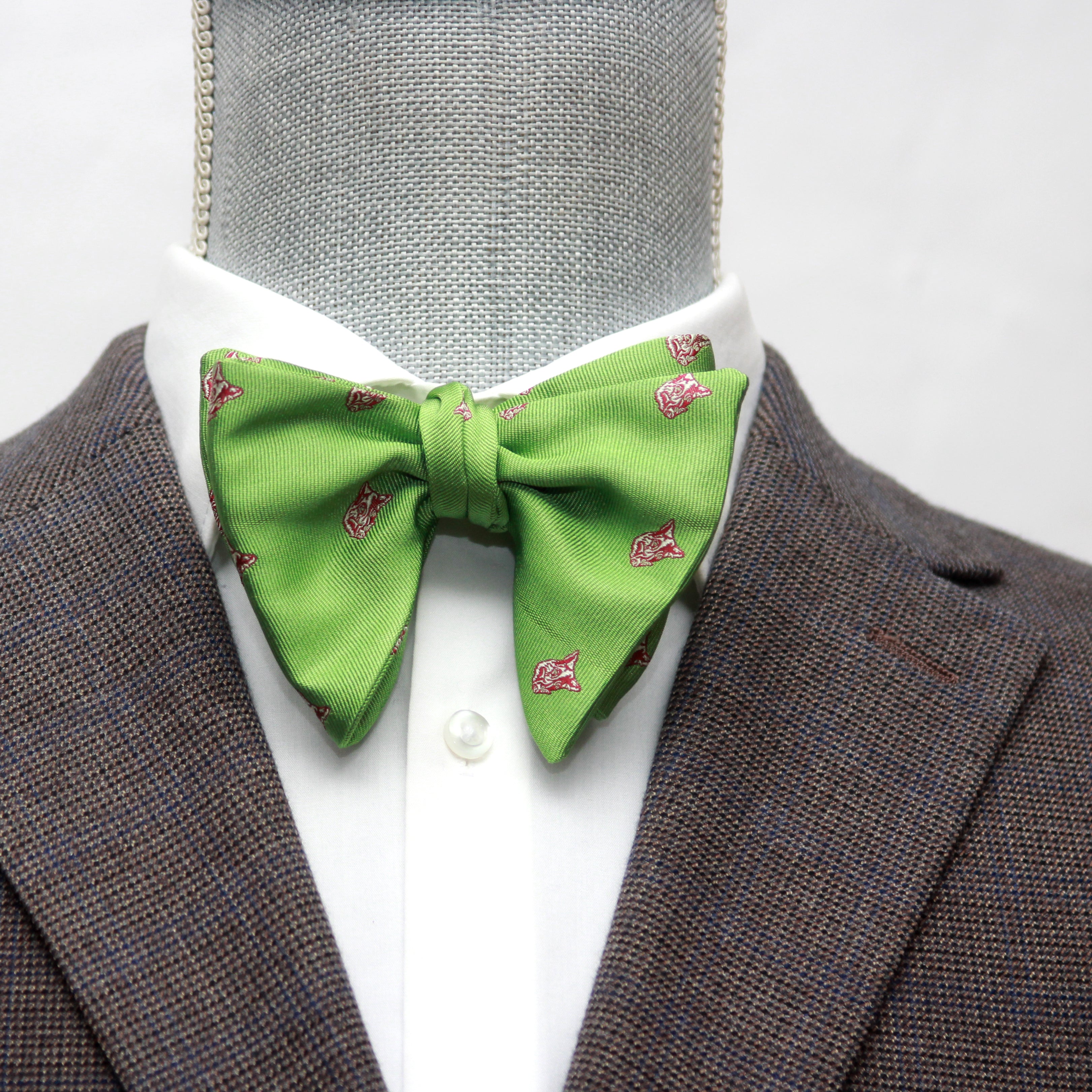 Green Men's Large Silk Bow Tie