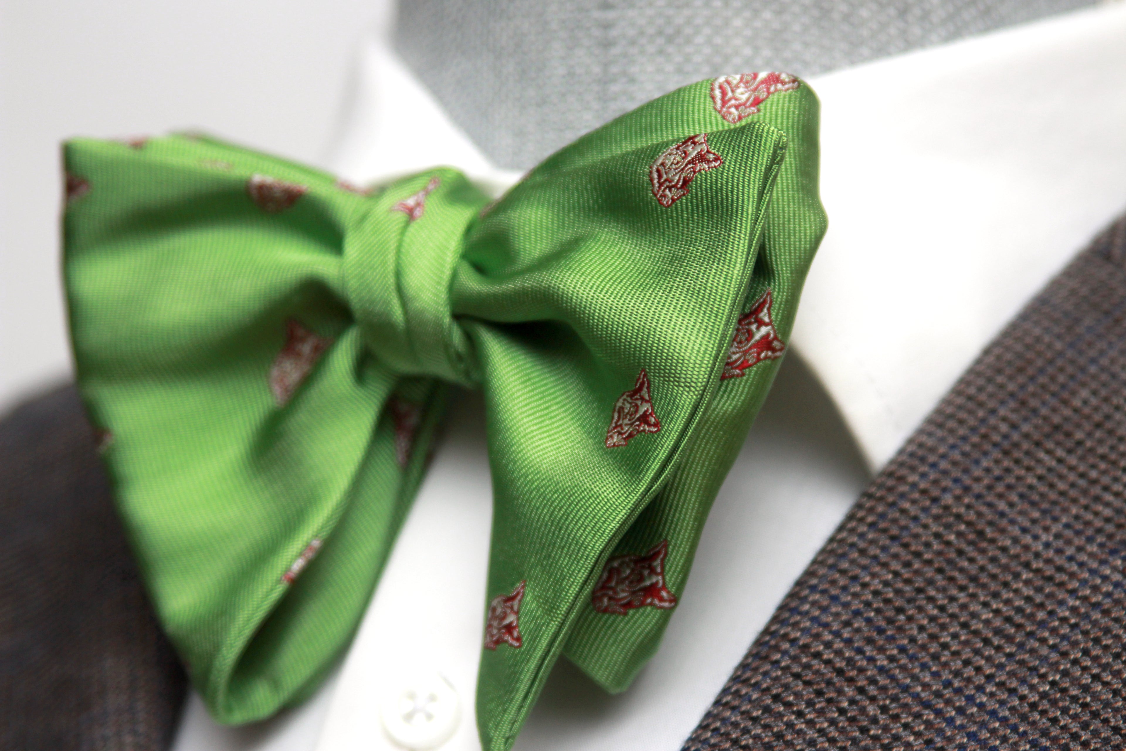 Green Men's Large Silk Bow Tie