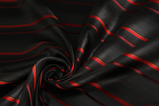 Black Red Stripe Silk Fabric – CAMELLUCCI