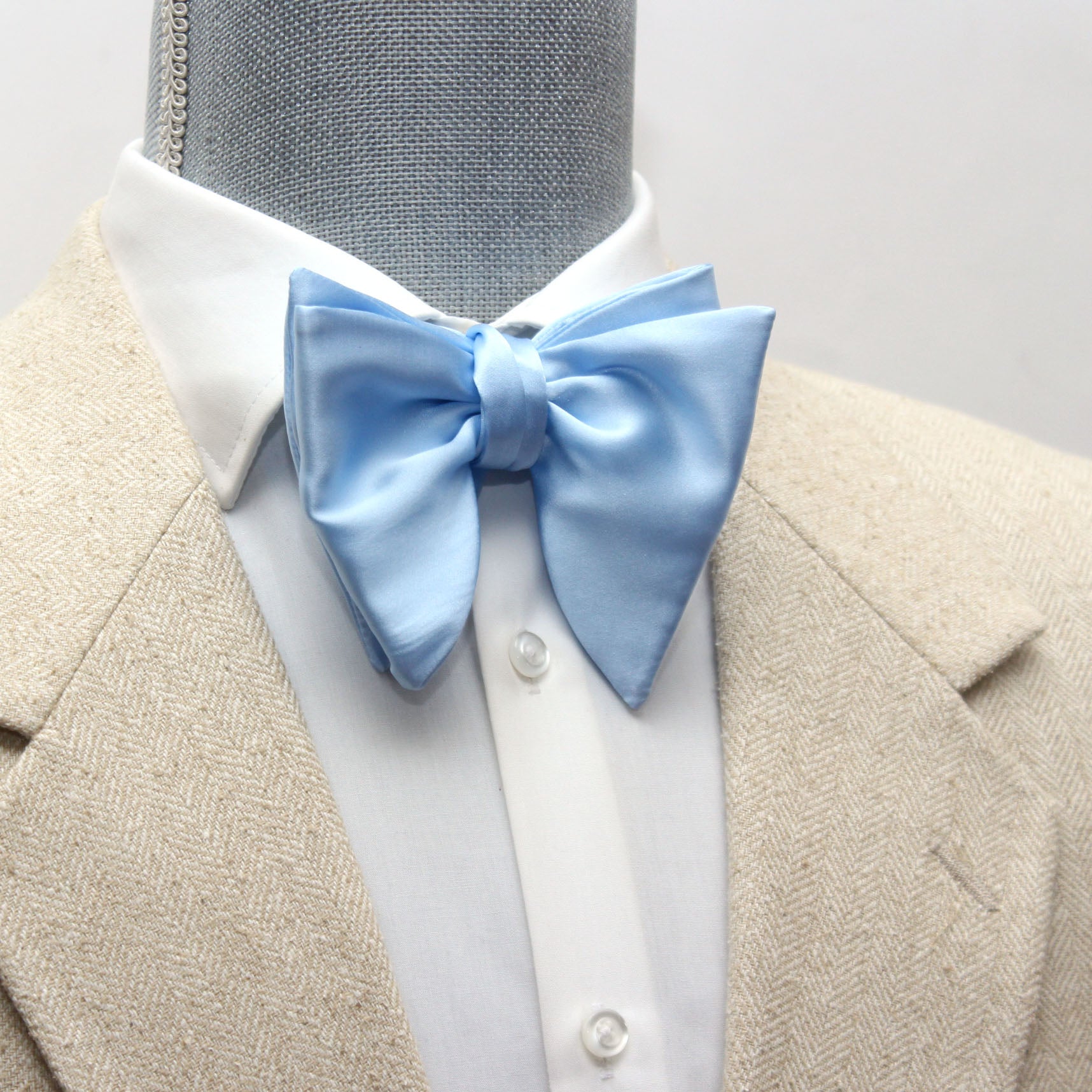 Solid Blue Big Butterfly Bow Tie