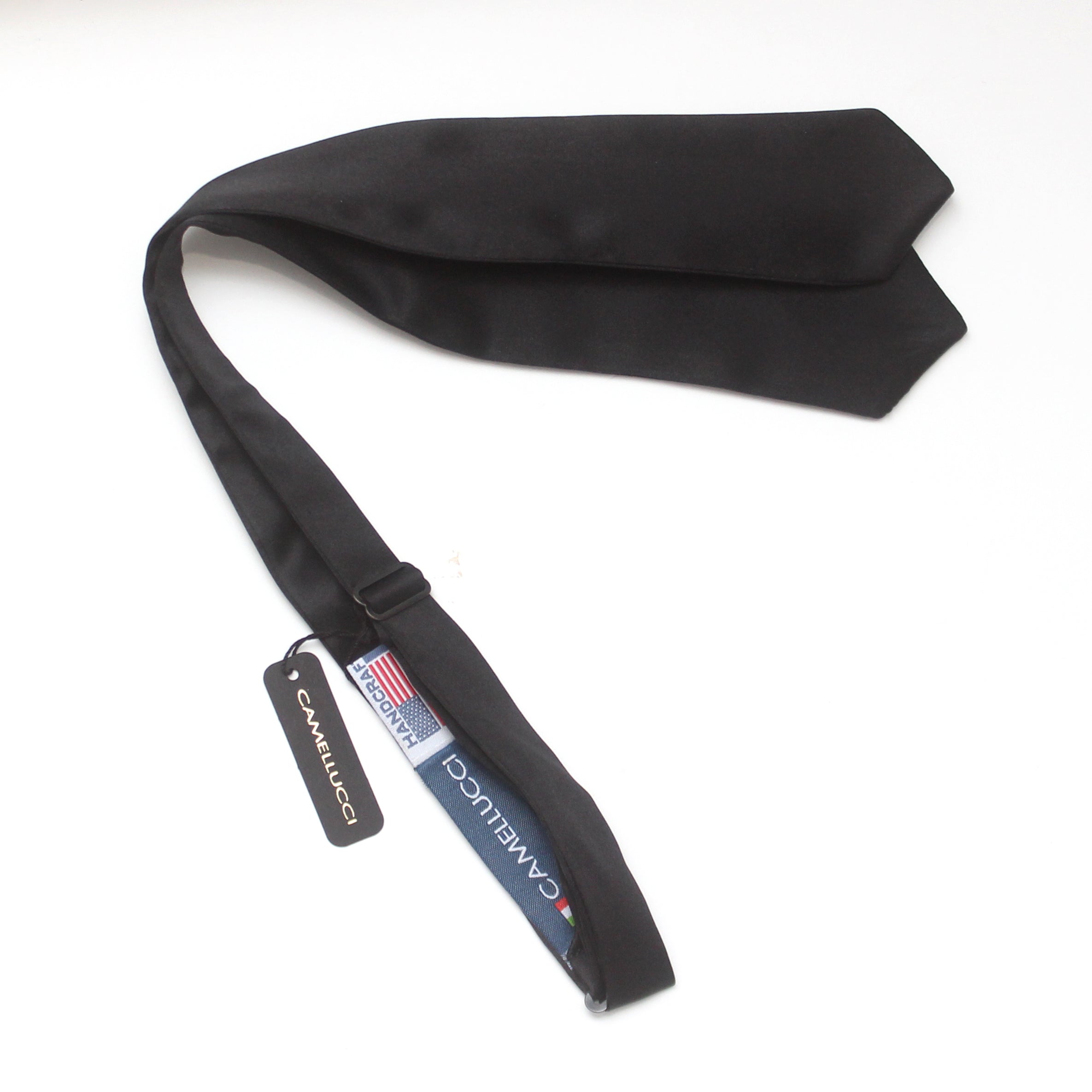 Black Diamond Point Silk Self tied Bow Tie