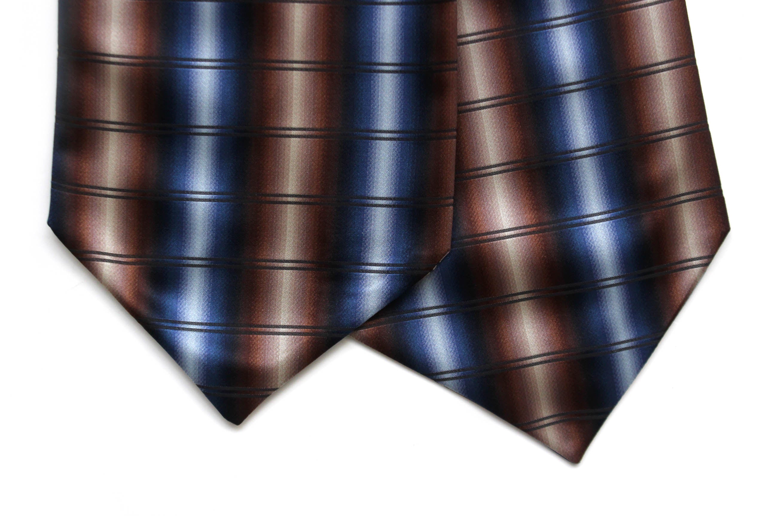 Blue Brown Plaid Silk Ascot