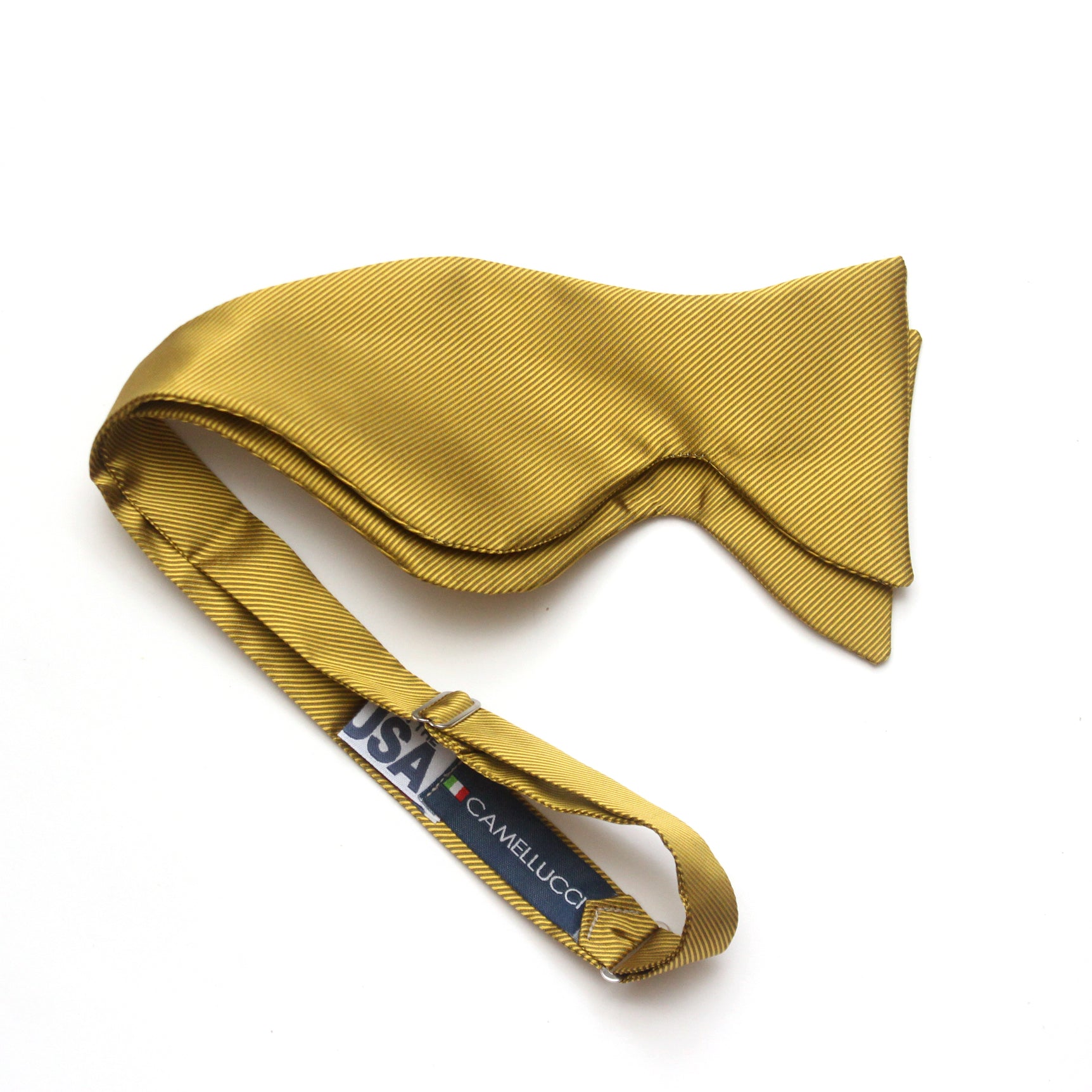 Men's Gold Large Silk Bow Tie