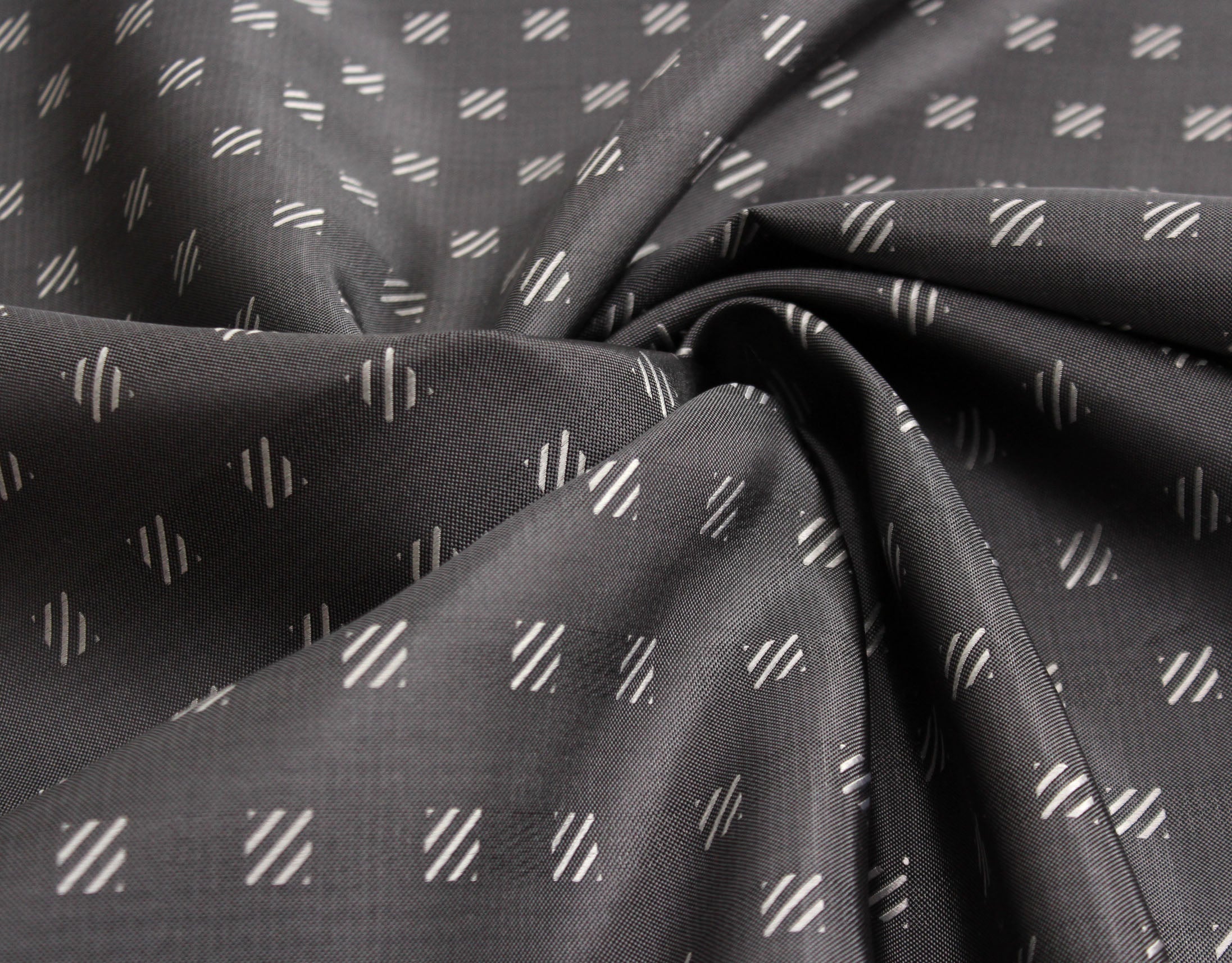 Grey Square Ornament Silk Fabric