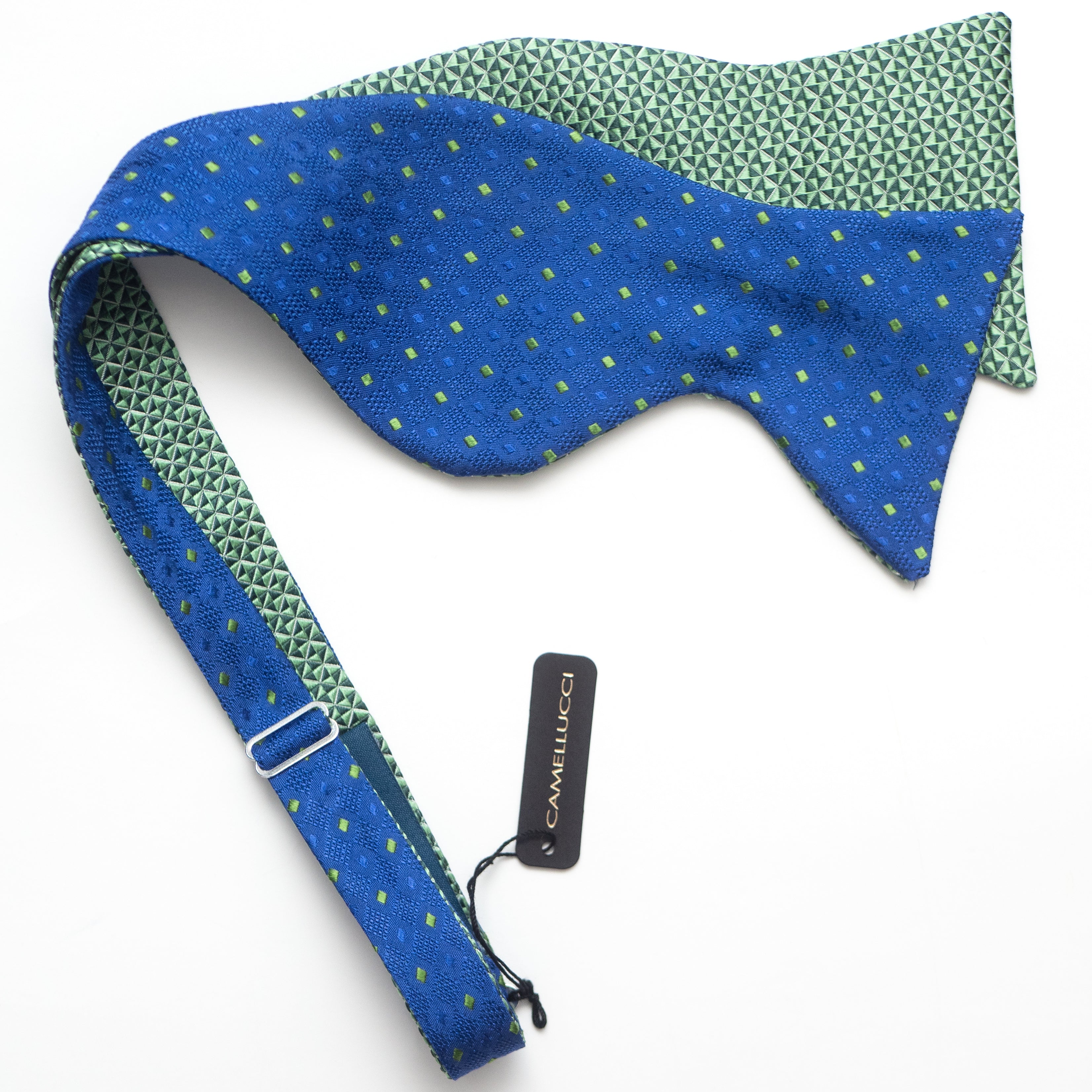 Big Butterfly Green Blue Silk Bow Tie