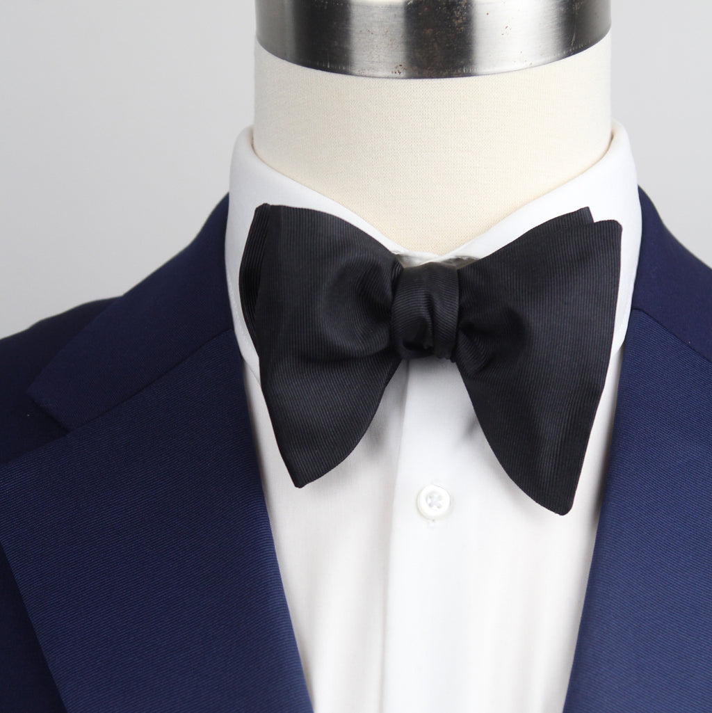 Black Large Grosgrain Silk Tuxedo Bow Tie | Self-Tie Formal Bowtie