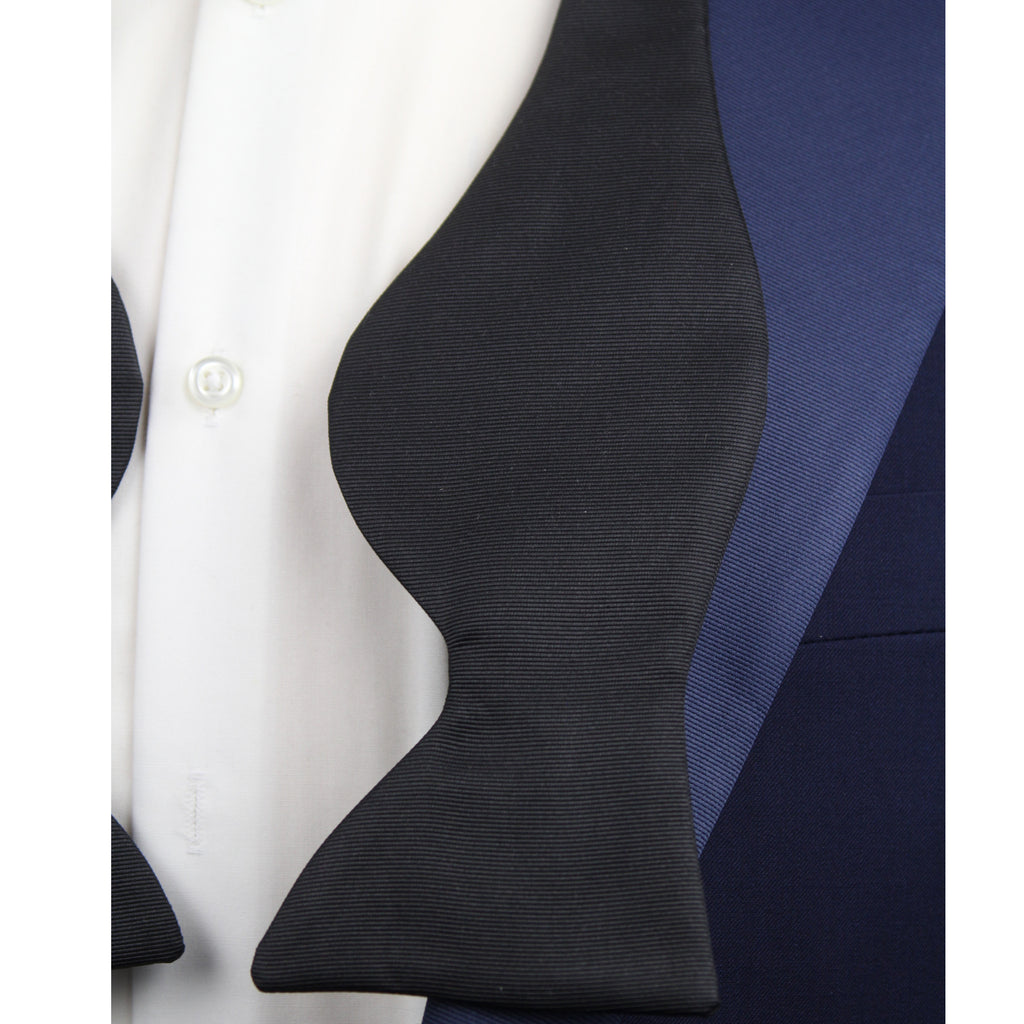 Black Large Grosgrain Silk Tuxedo Bow Tie | Self-Tie Formal Bowtie