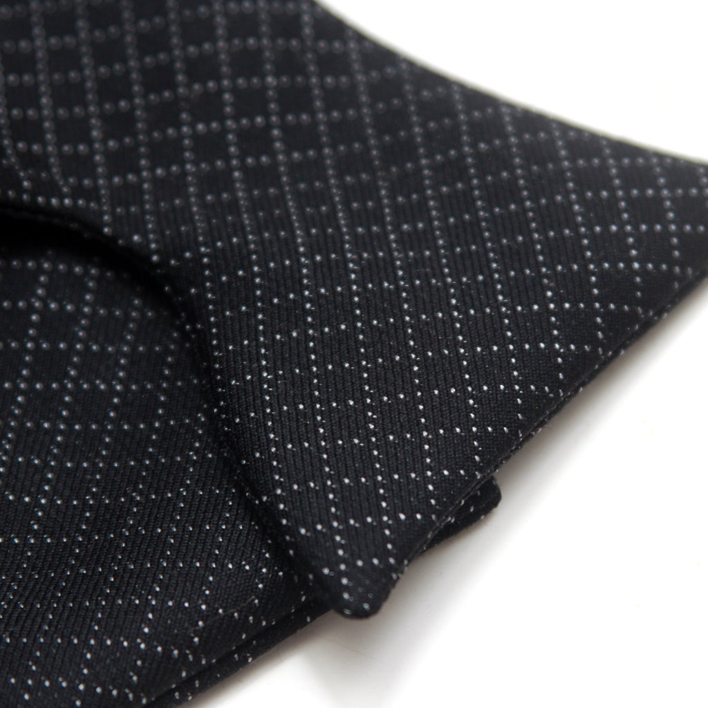 Details Men's Black Large Silk Bow Tie