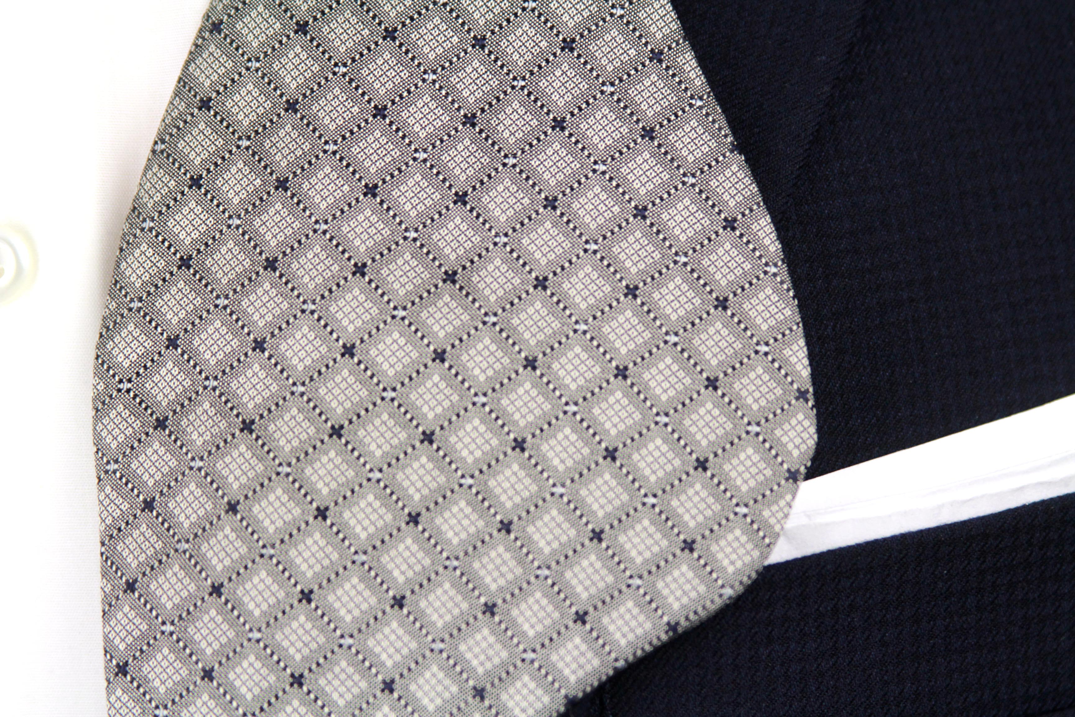 Grey Big Butterfly Silk Bow Tie