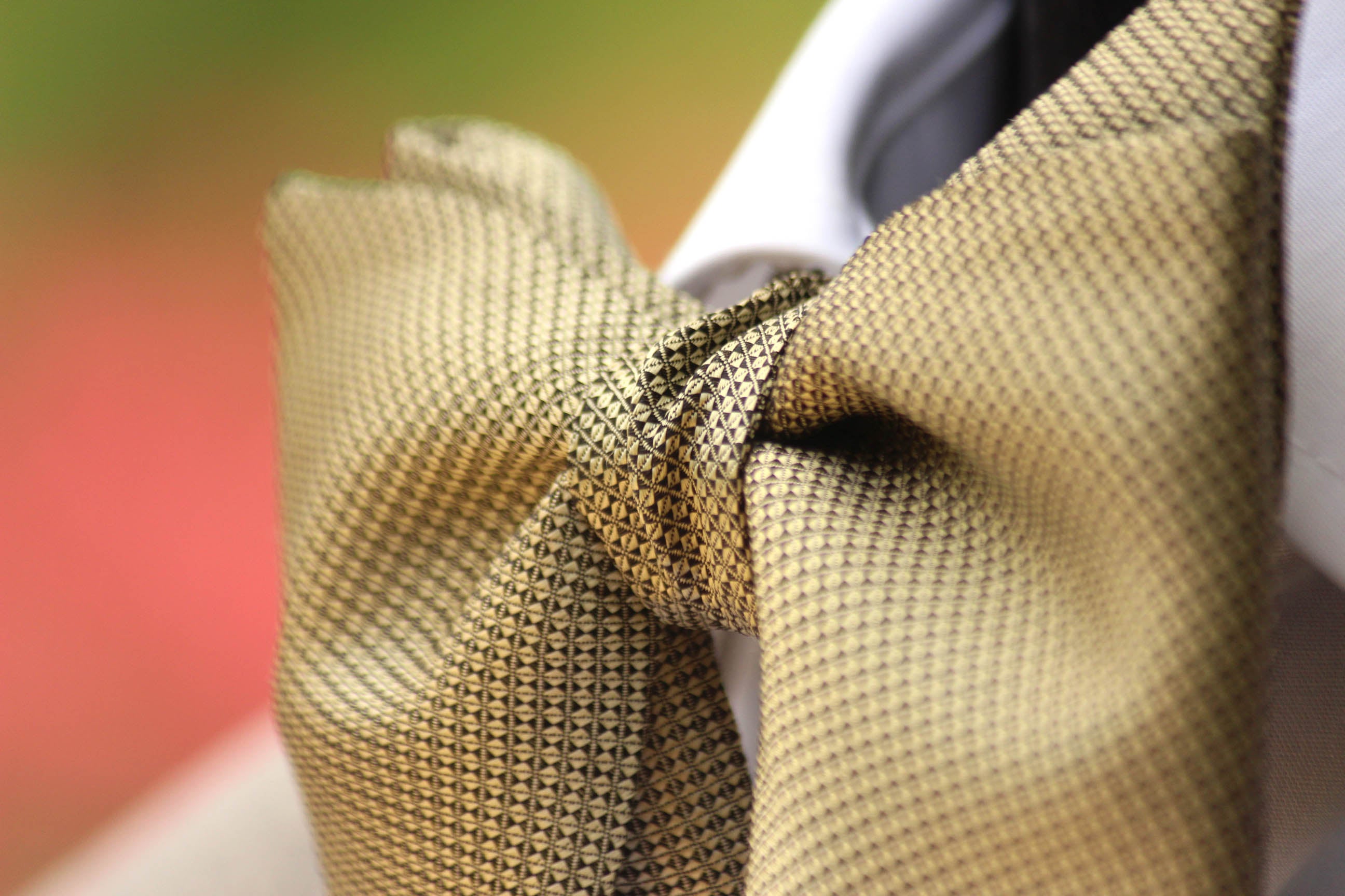 Big Butterfly Gold Bronze Ornament Silk Bow Tie