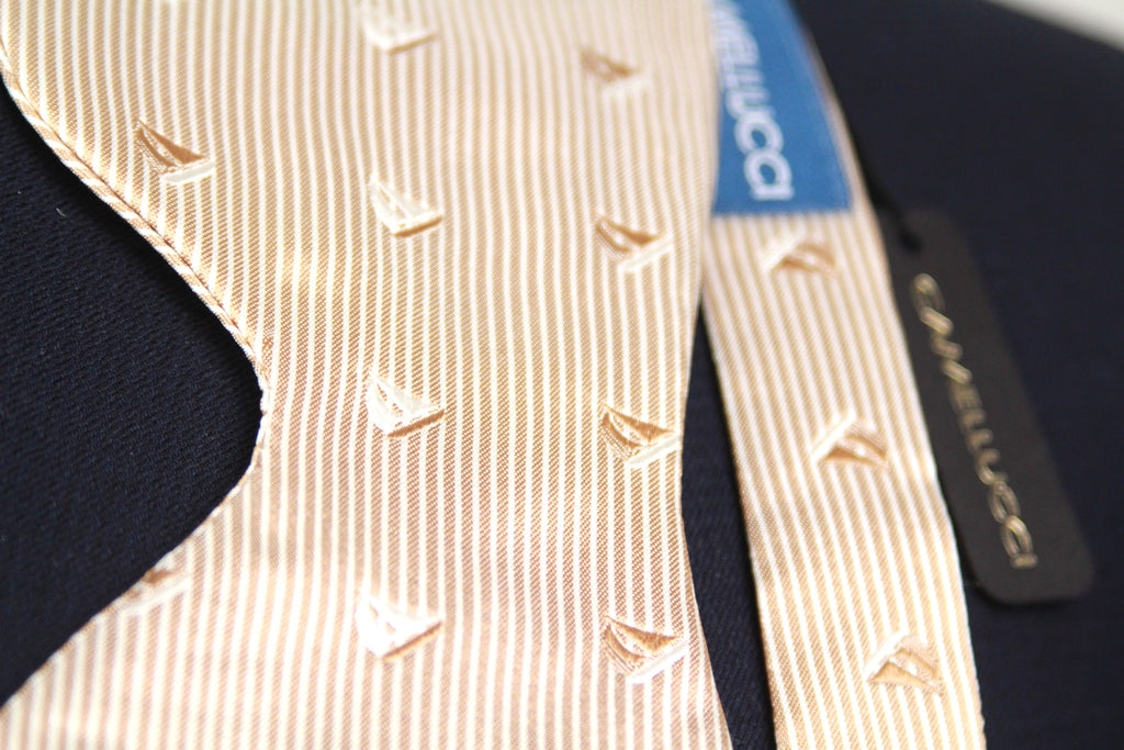 Boat Motive Silk Large Bow Tie