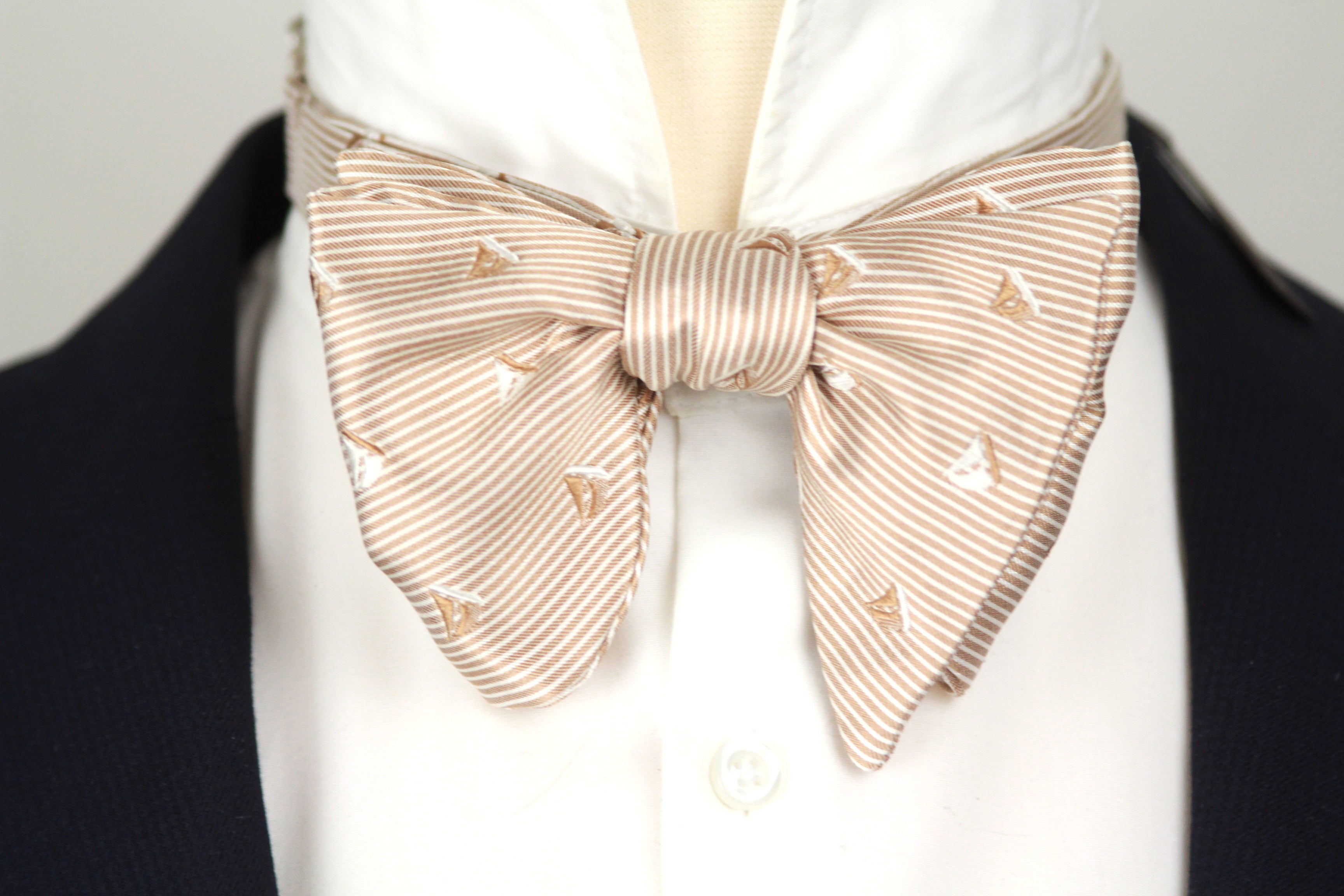 Boat Motive Silk Large Bow Tie