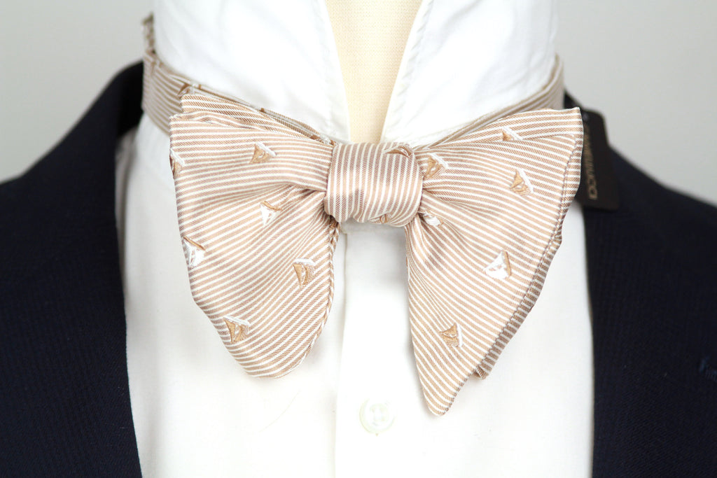 Boat Motive Silk Large Bow Tie