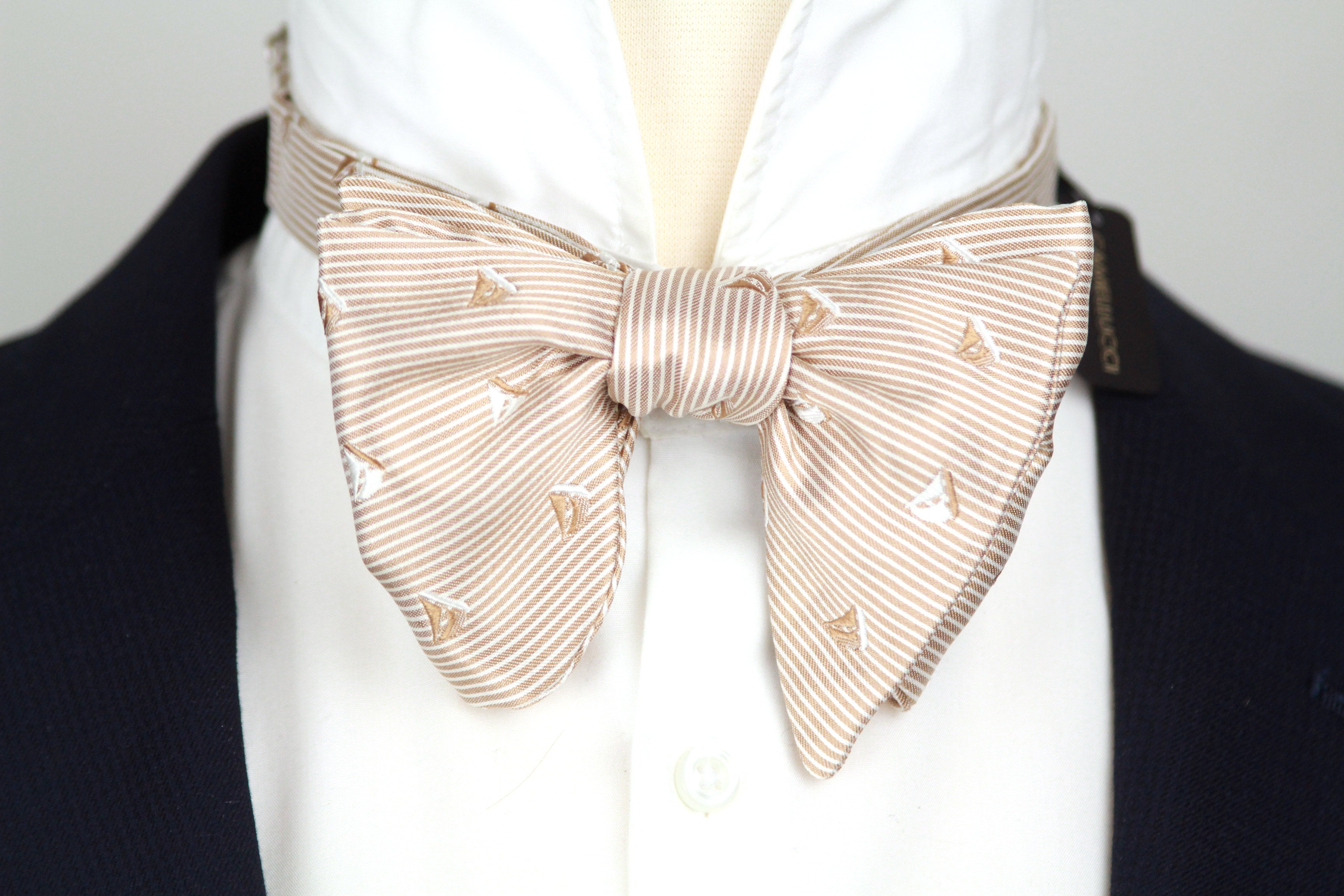 Boat Motive Silk Large Bow Tie