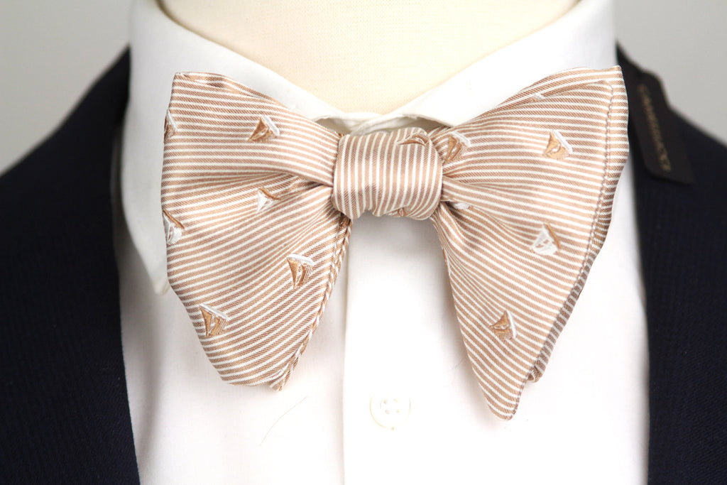 Boat Motive Silk Large Bow Tie