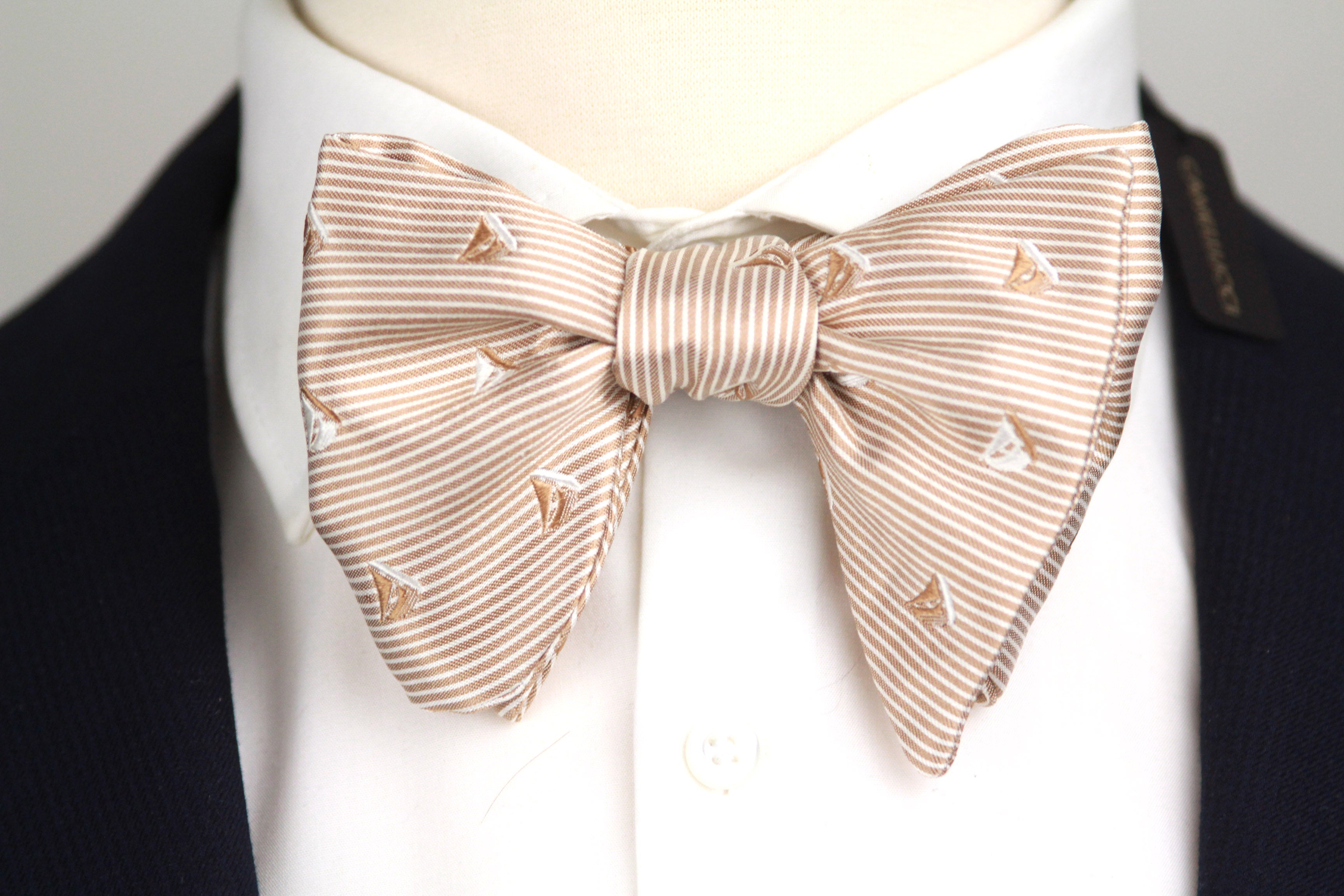 Boat Motive Silk Large Bow Tie