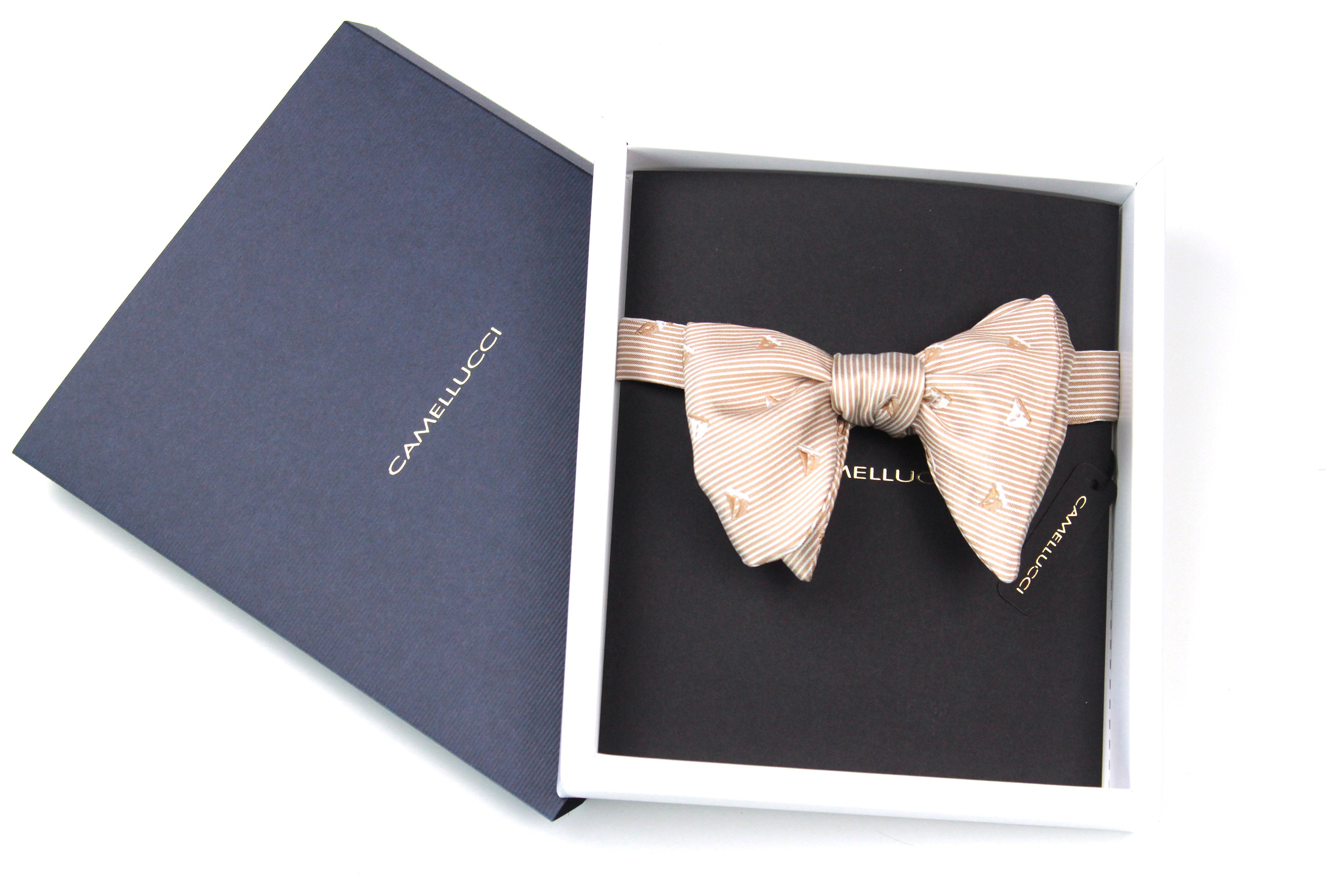 Boat Motive Silk Large Bow Tie