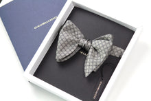 Load image into Gallery viewer, Grey Big Butterfly Silk Bow Tie
