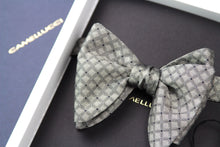 Load image into Gallery viewer, Grey Big Butterfly Silk Bow Tie
