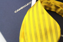Load image into Gallery viewer, Big Butterfly Gold Yellow Striped Silk Bow Tie 
