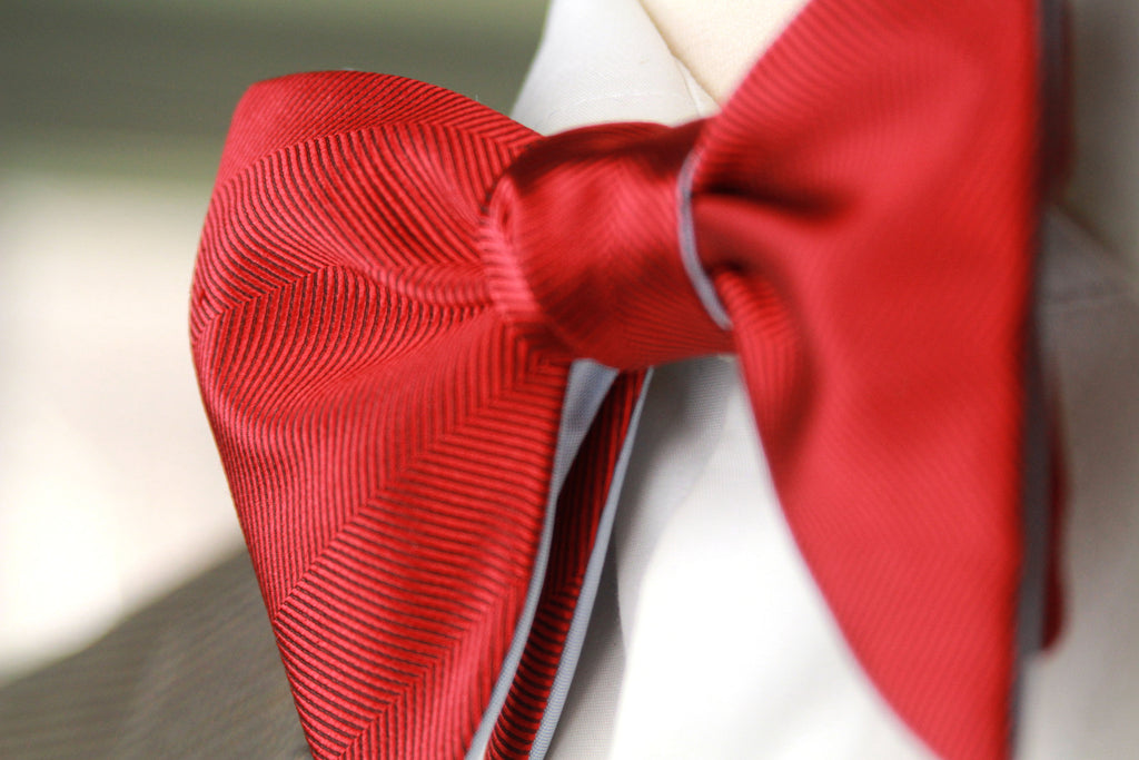 Large Red Blue Reversible Bow Tie
