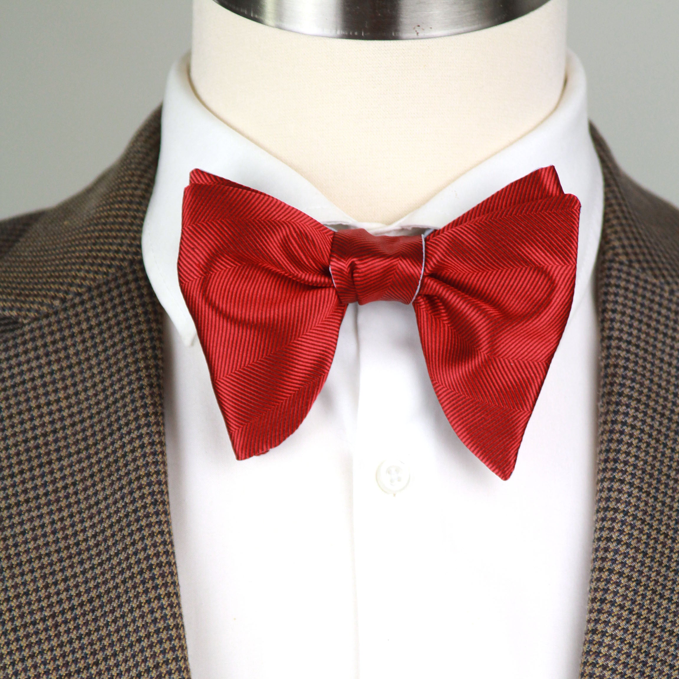 Large Red Blue Reversible Bow Tie