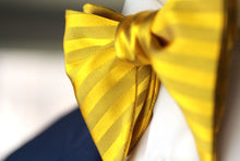 Load image into Gallery viewer, Big Butterfly Gold Yellow Striped Silk Bow Tie 
