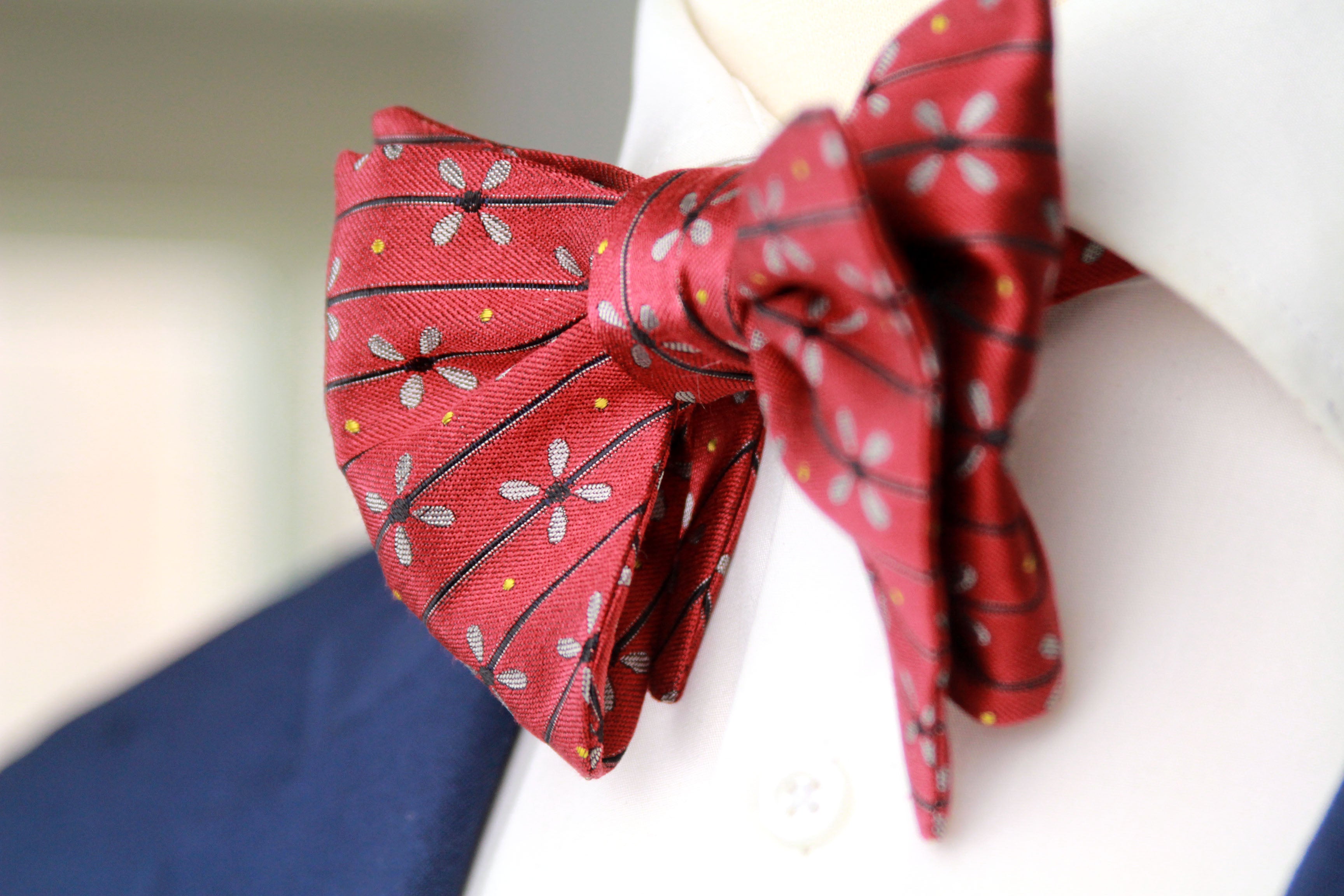 Large Self-tied Red Bow Tie