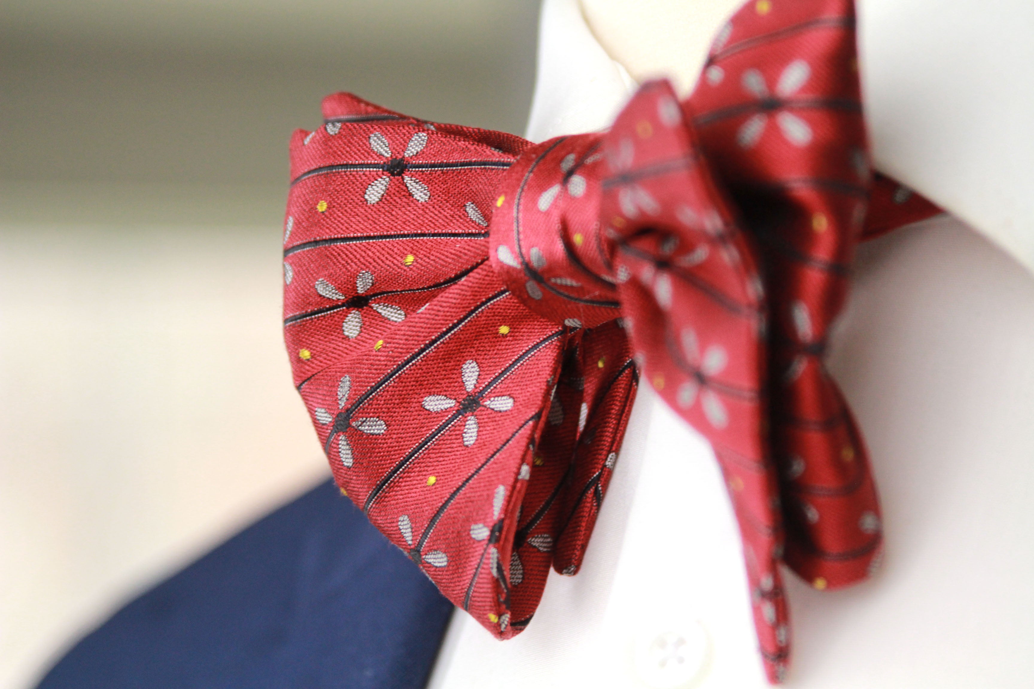 Large Self-tied Red Bow Tie