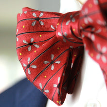 Load image into Gallery viewer, Large Self-tied Red Bow Tie
