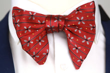 Load image into Gallery viewer, Large Self-tied Red Bow Tie
