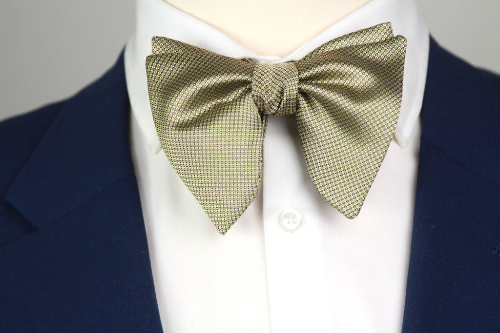 Big Butterfly Gold Bronze Ornament Silk Bow Tie