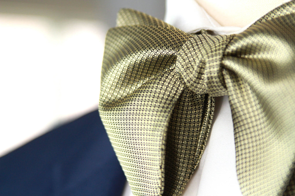 Big Butterfly Gold Bronze Ornament Silk Bow Tie
