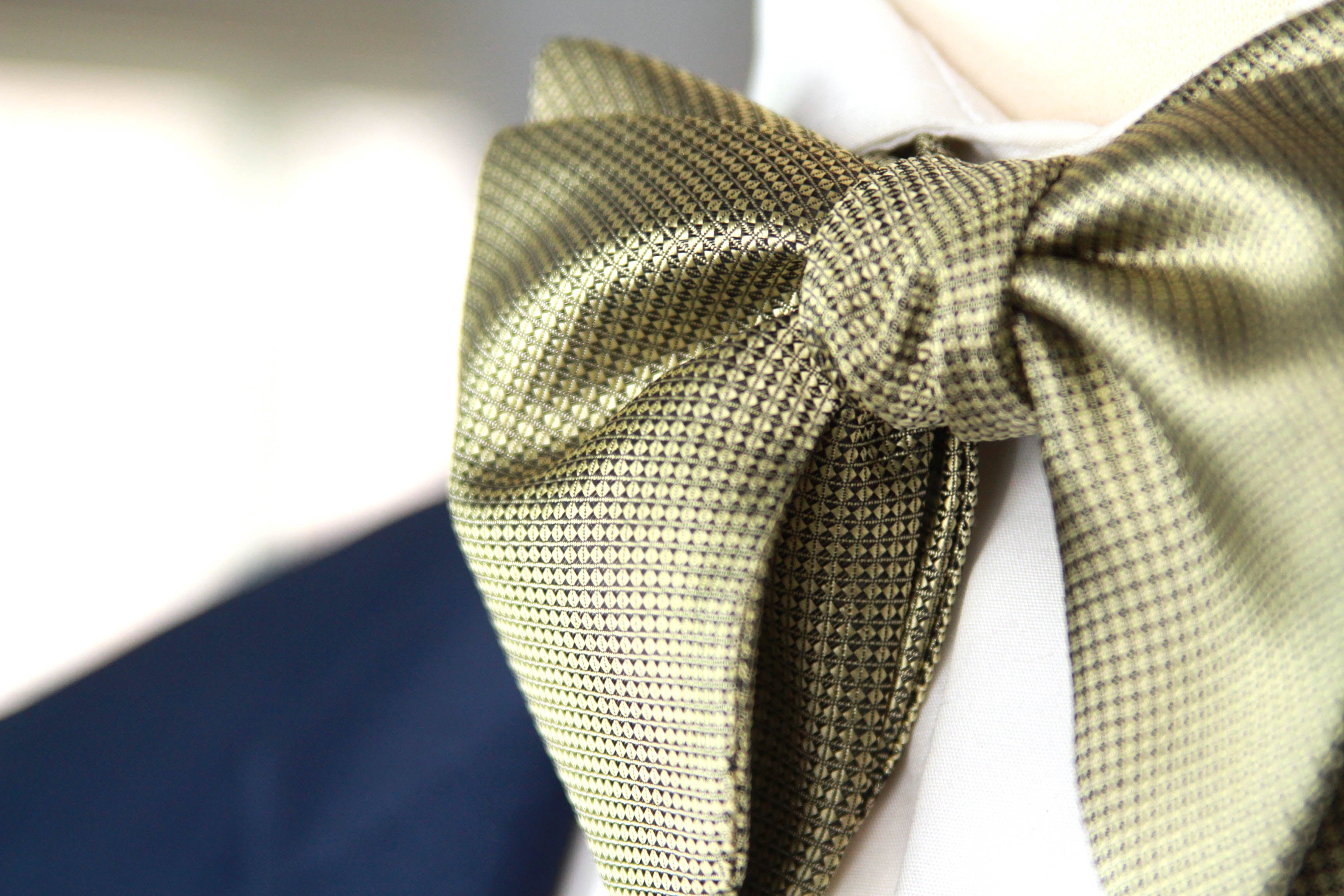 Big Butterfly Gold Bronze Ornament Silk Bow Tie