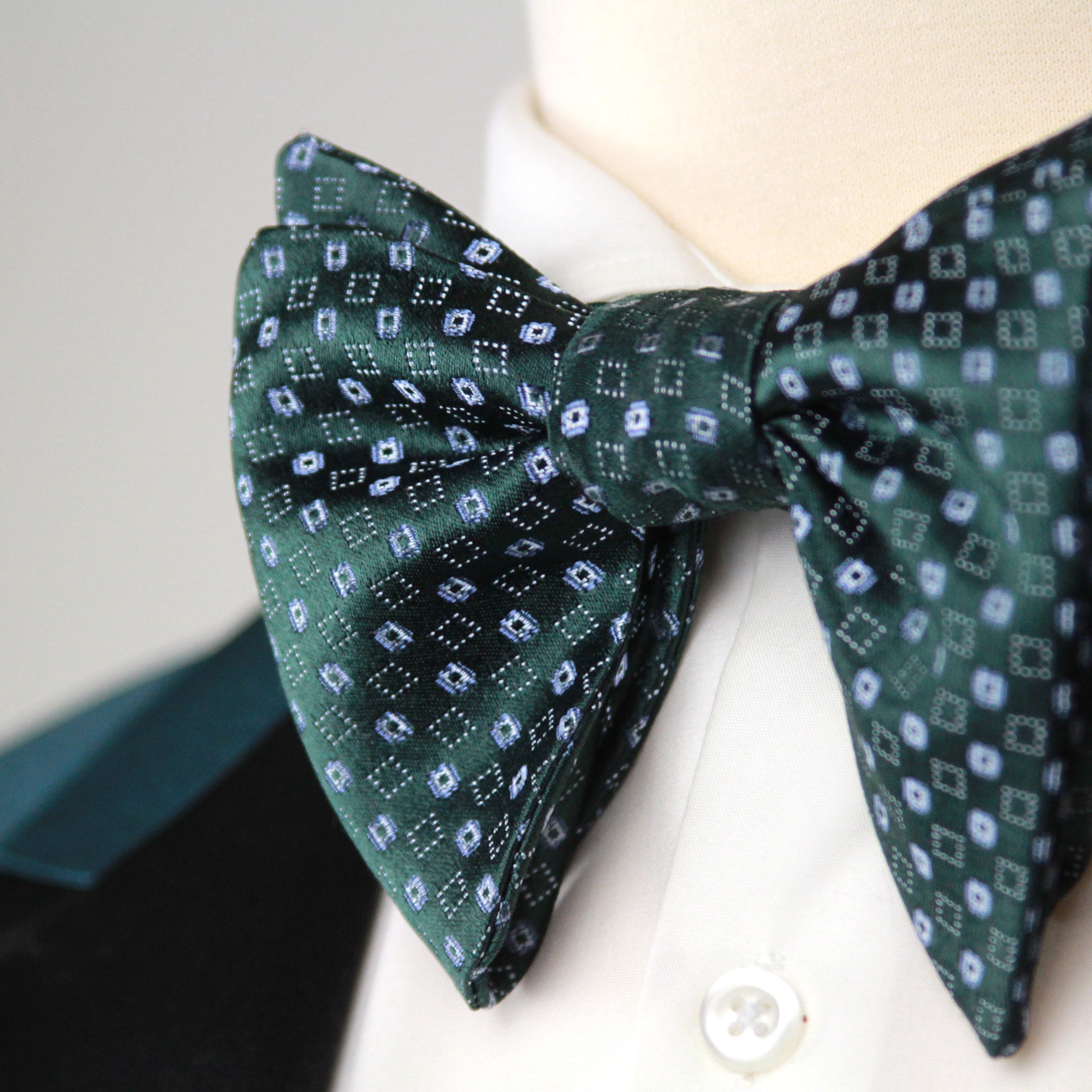 Forest Green Big Butterfly Silk Bow Tie