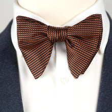 Load image into Gallery viewer, Big Butterfly Orange Black Ornament Silk Bow Tie

