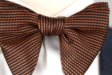 Load image into Gallery viewer, Big Butterfly Orange Black Ornament Silk Bow Tie
