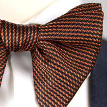 Load image into Gallery viewer, Big Butterfly Orange Black Ornament Silk Bow Tie

