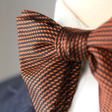 Load image into Gallery viewer, Big Butterfly Orange Black Ornament Silk Bow Tie
