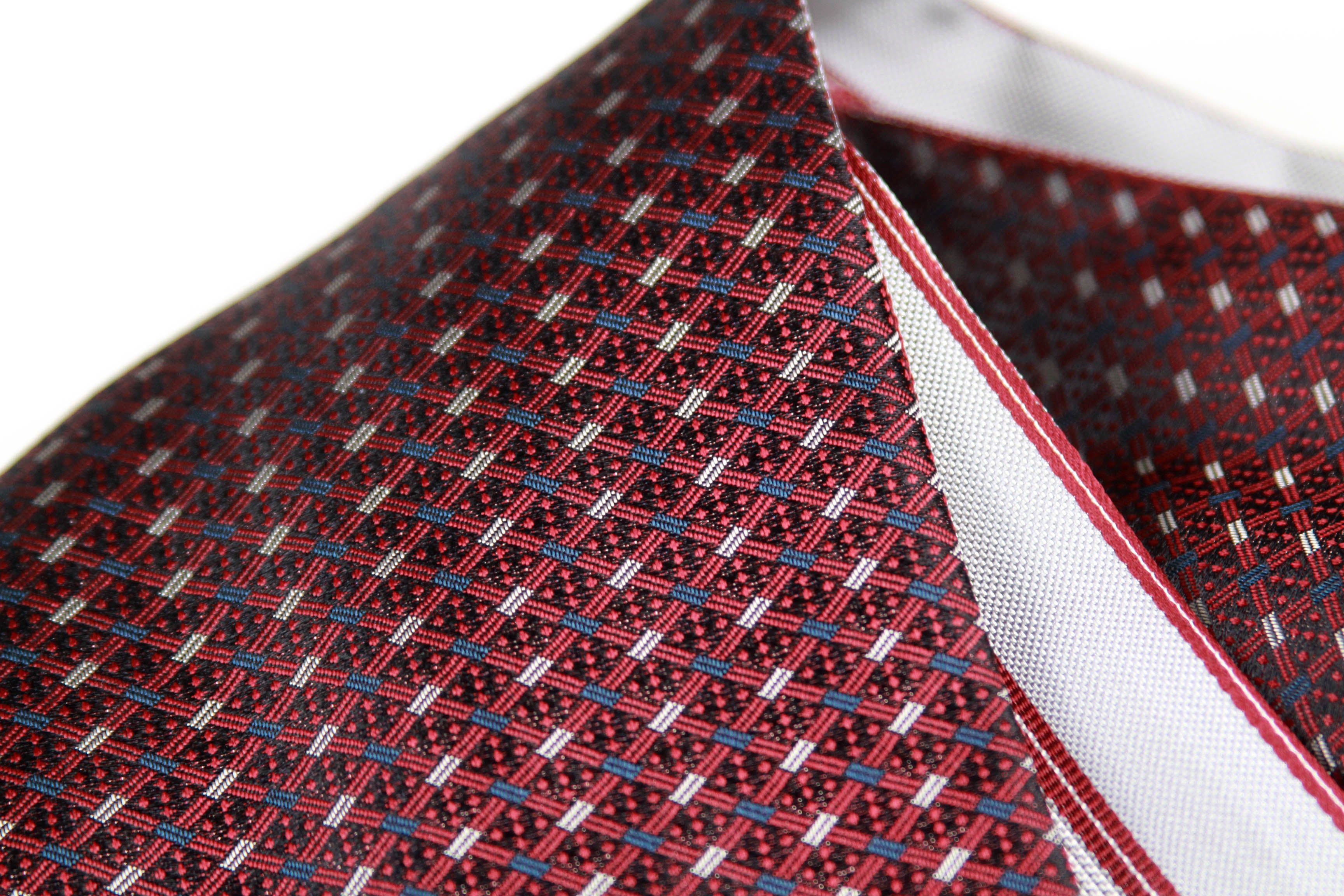 Reversible Silk striped geometrical ornament Ascot Burgundy Maroon A123b
