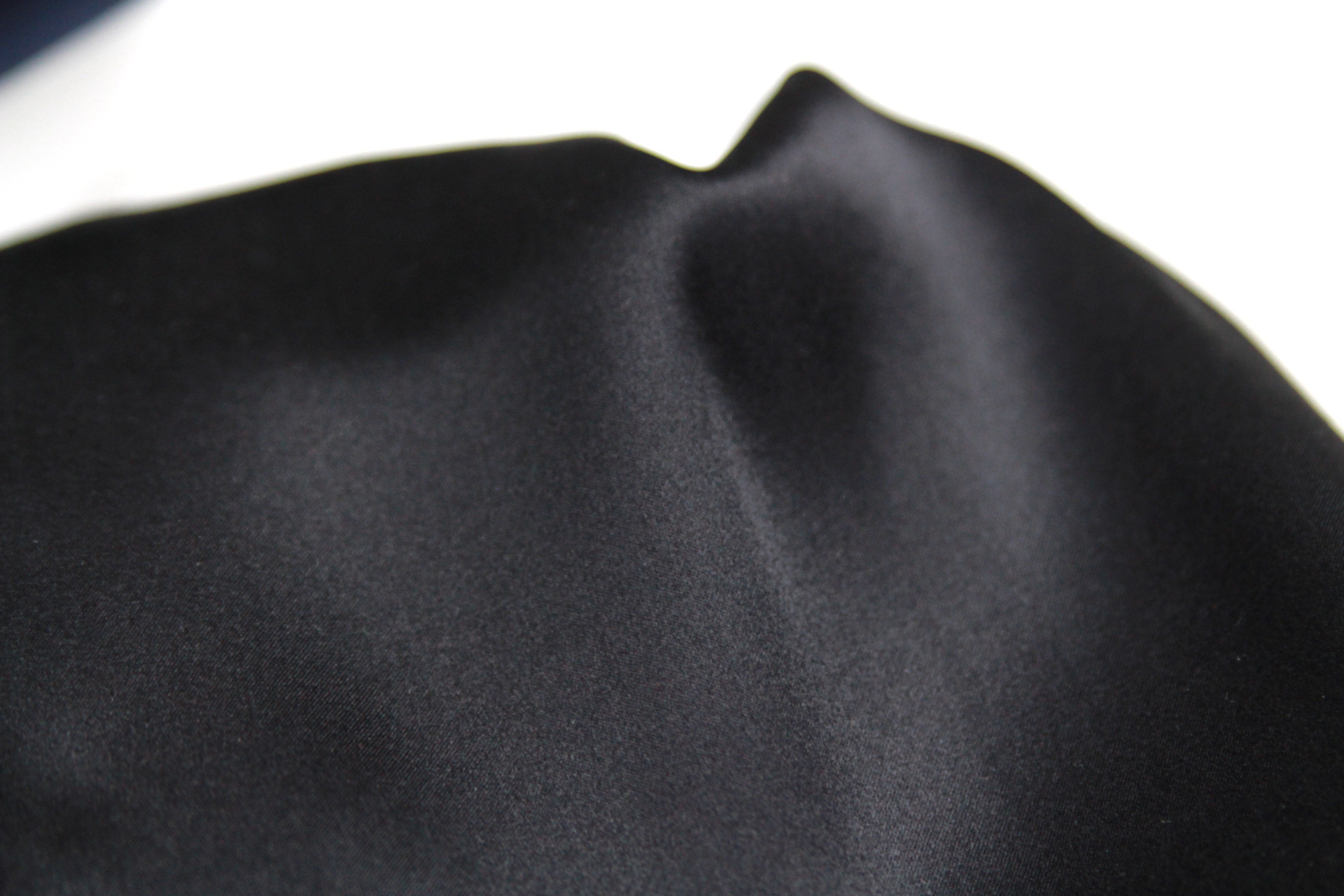 Black Charmeuse Silk Ascot Solid Black A218