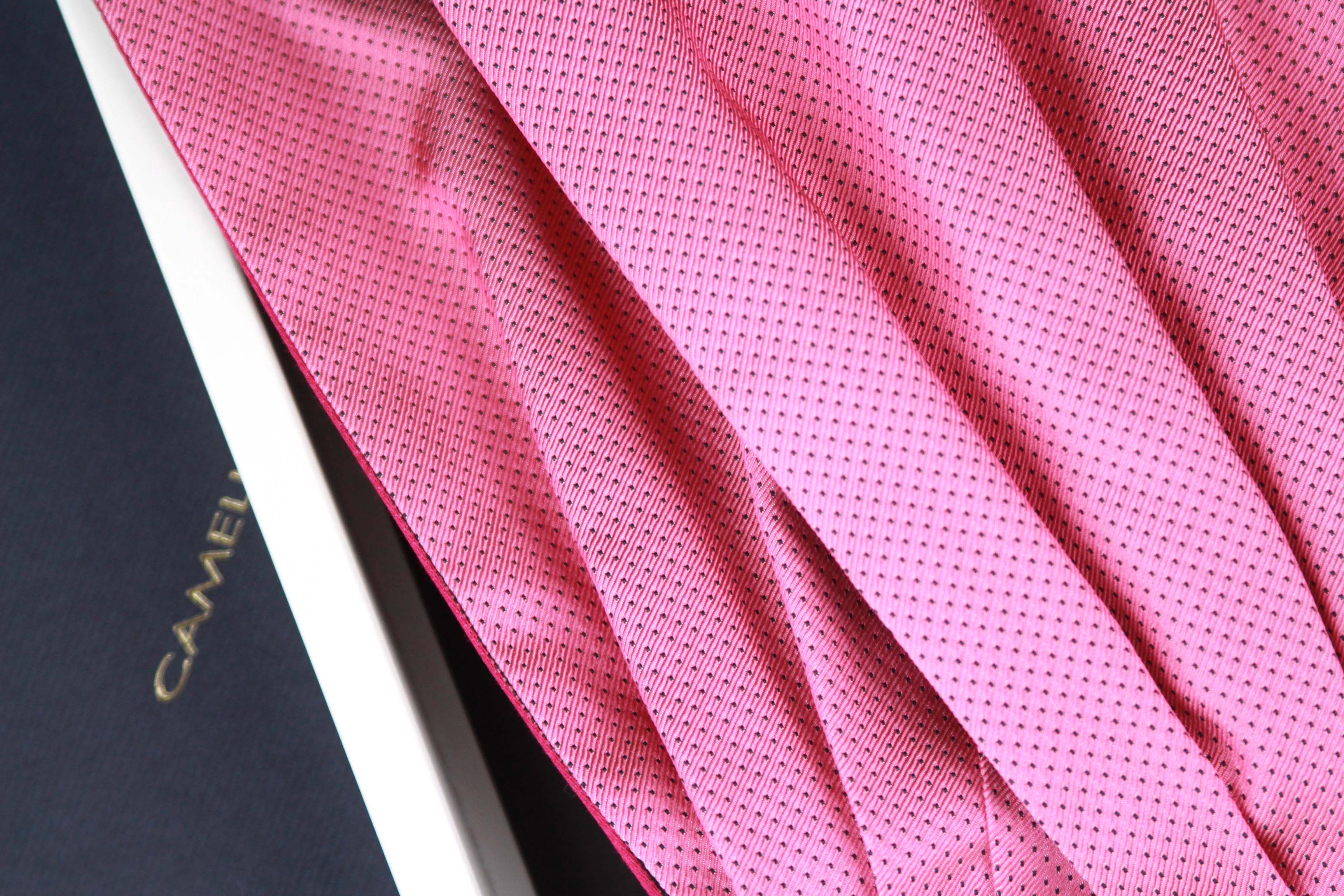 Striped Coral Pink Silk Ascot SKU: A203