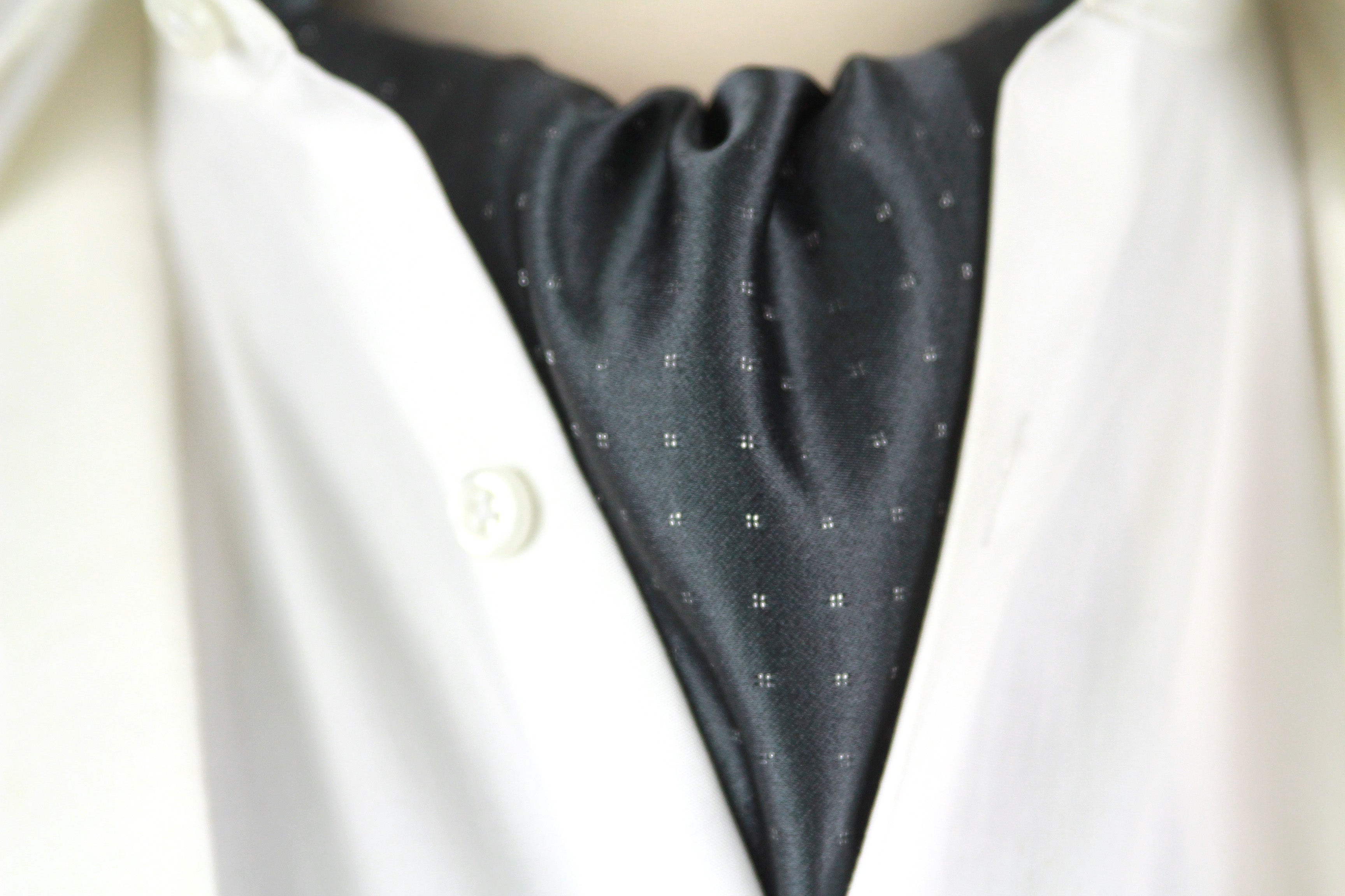 Silk Men's Ascot Grey Geometrical ornament SKU: A213