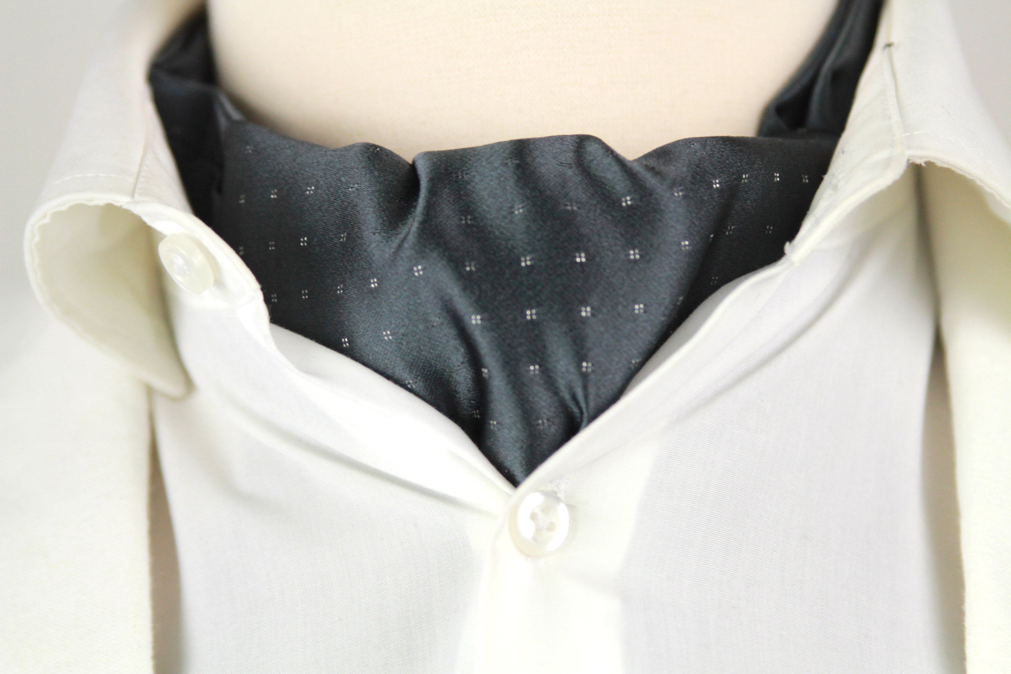 Silk Men's Ascot Grey Geometrical ornament SKU: A213